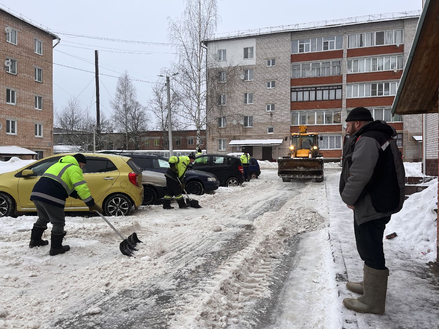 Шаховская, снег, расчистка снега, комунальная техника,