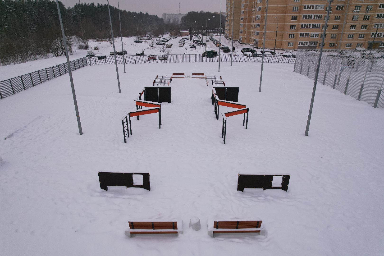 Королев, видео с коптера, школа,