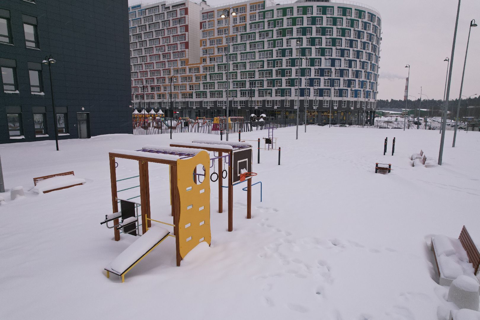 Королев, видео с коптера, школа,