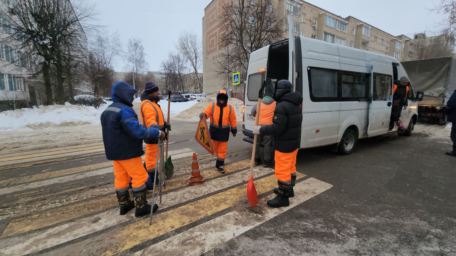 серпухов, снег, комбинат благоустройства, очистка дорог, жкх,