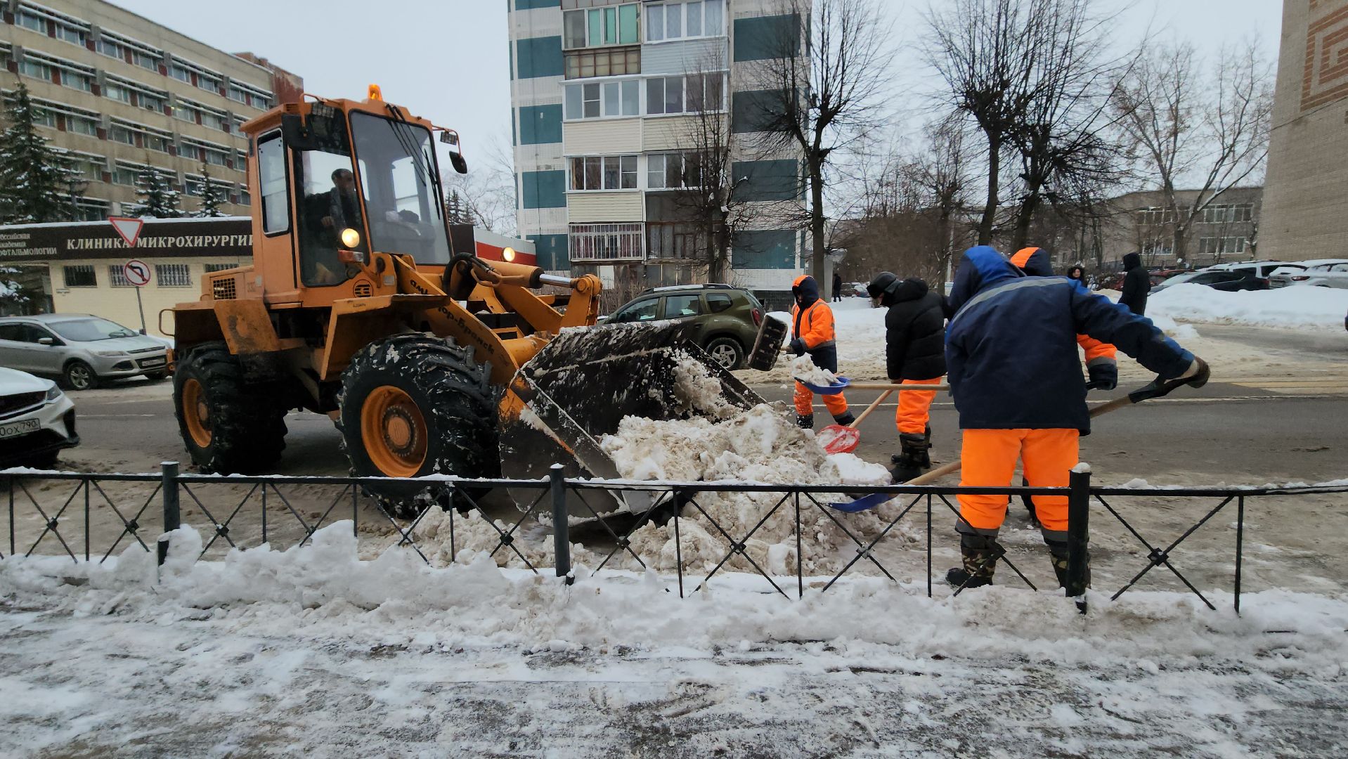 серпухов, снег, комбинат благоустройства, очистка дорог, жкх,