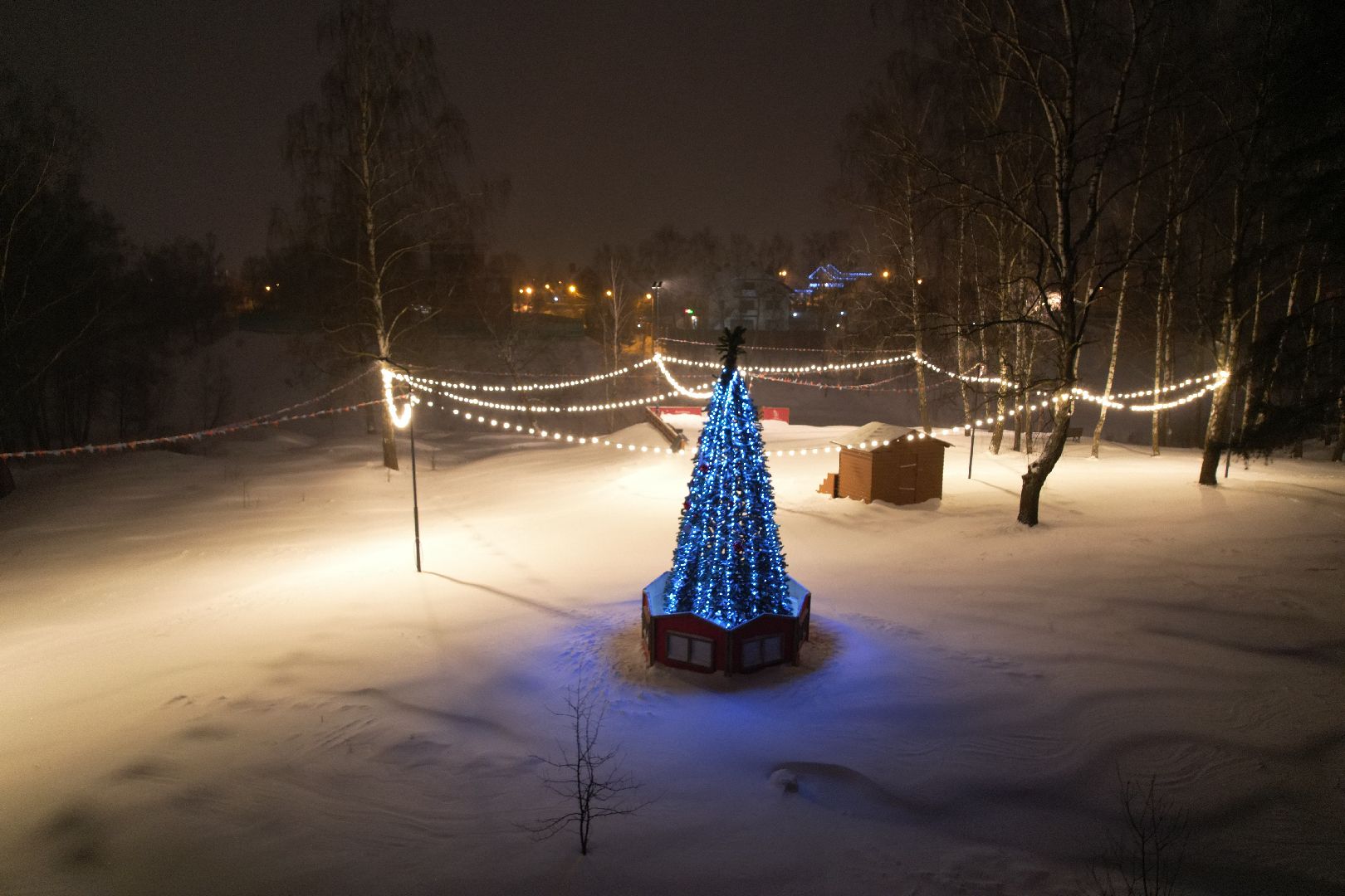 видео с коптера, парк, благоустройство, домодедово,