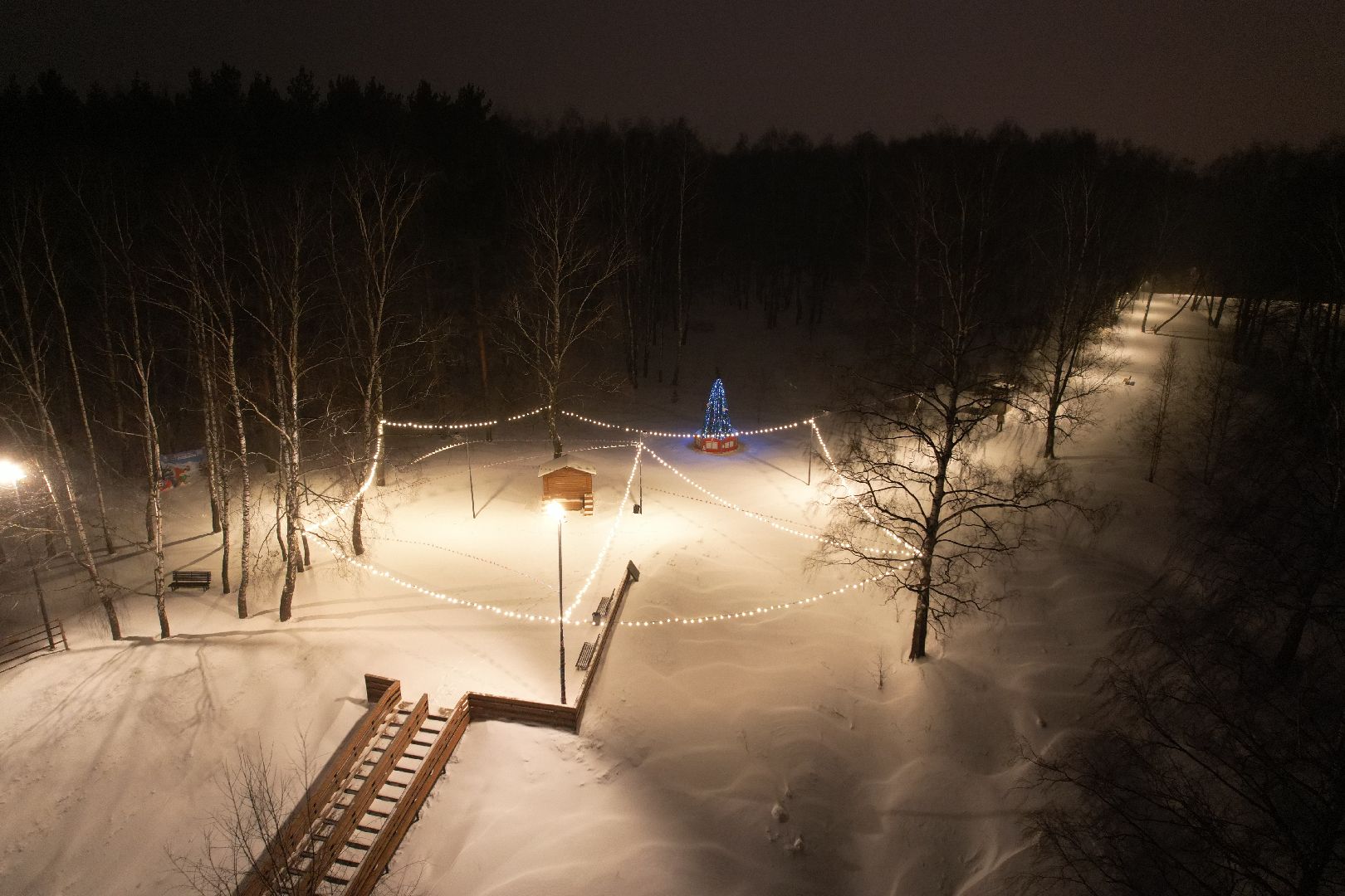 видео с коптера, парк, благоустройство, домодедово,