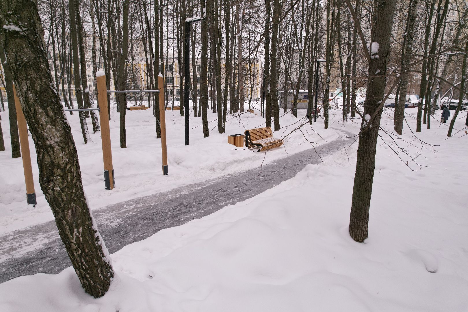 видео с коптера, королёв, благоустройство, сквер,