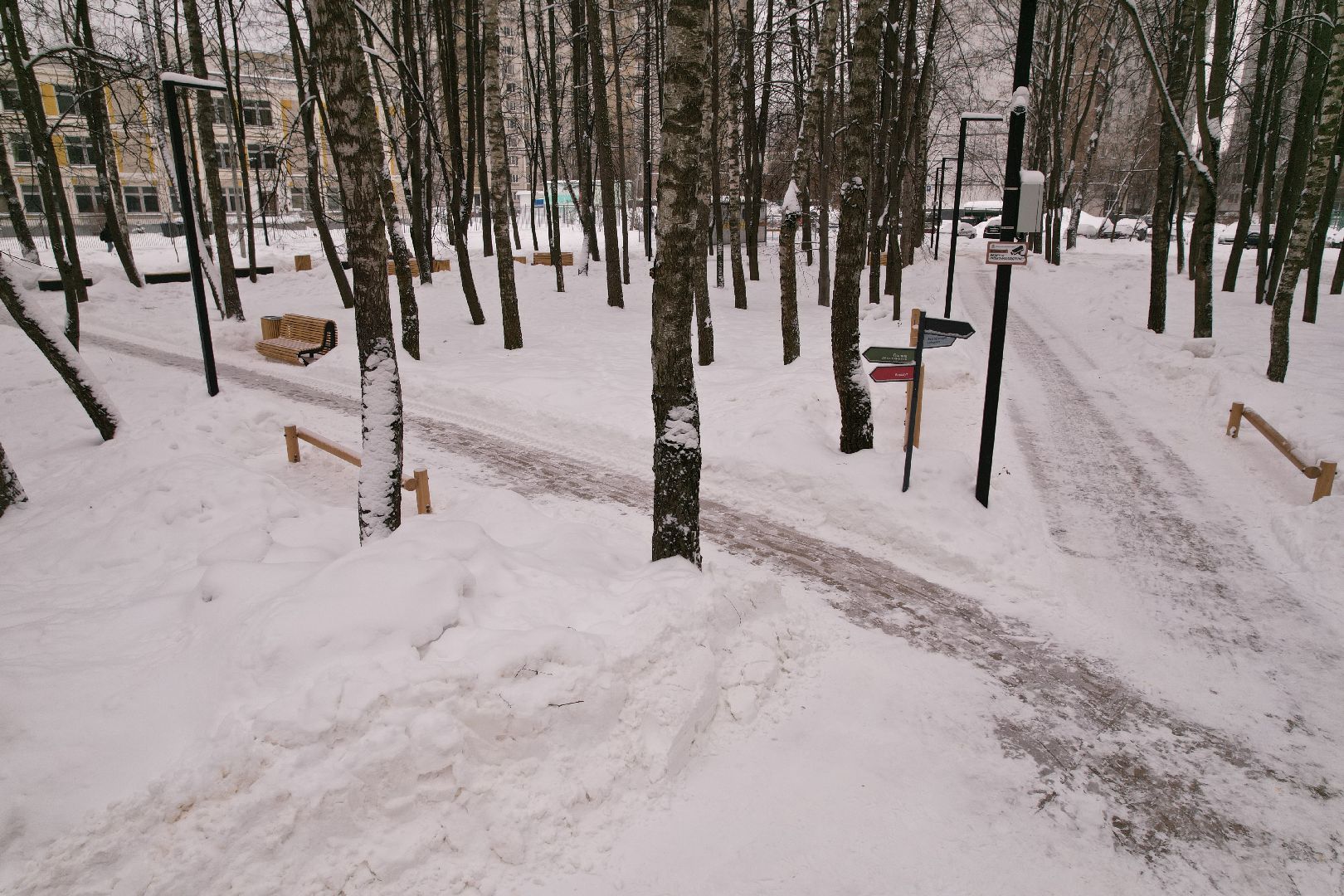 видео с коптера, королёв, благоустройство, сквер,