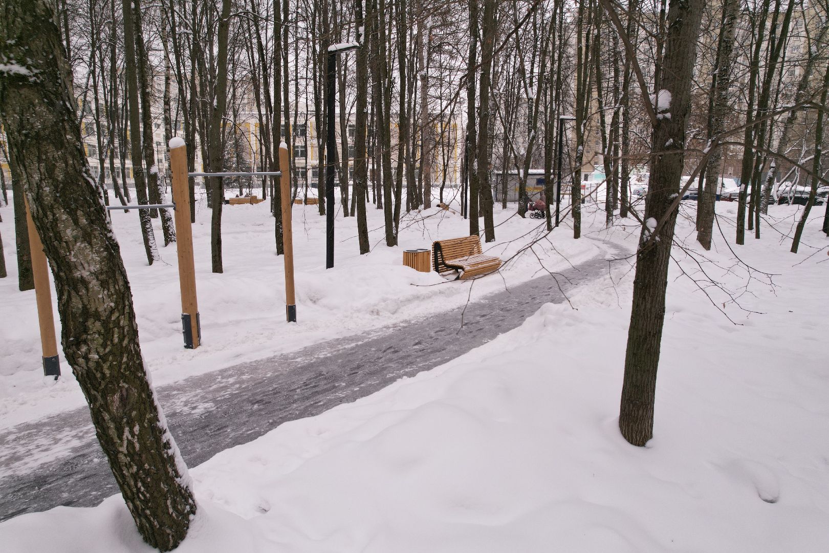 видео с коптера, королёв, благоустройство, сквер,