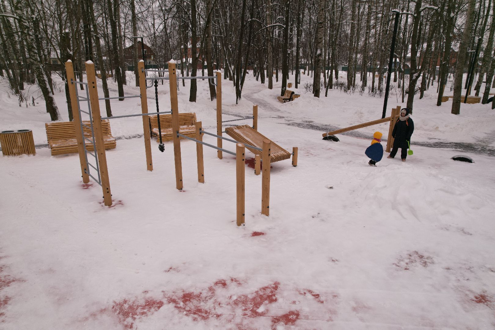 видео с коптера, королёв, благоустройство, сквер,