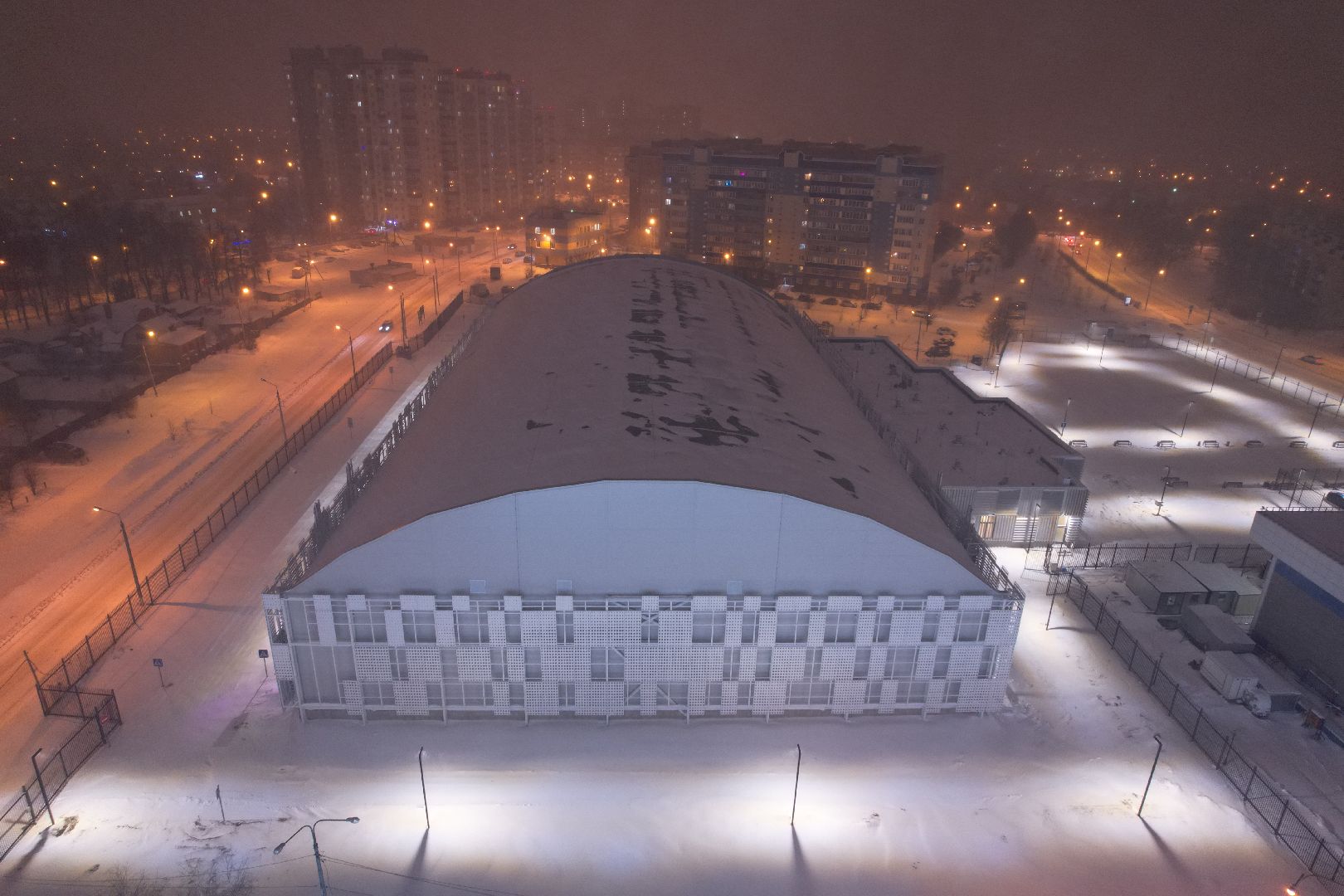 видео с коптера, Домодедово, фунбол, манеж,