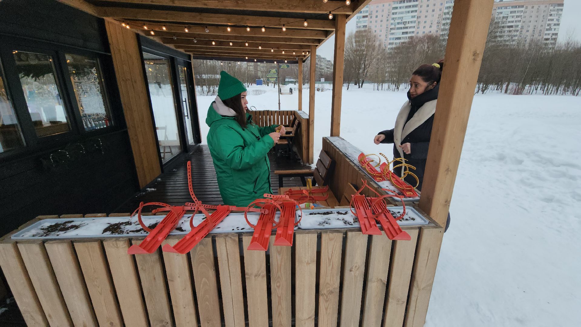 Долгопрудный, парки, дети, мини-лыжи, интерактив,