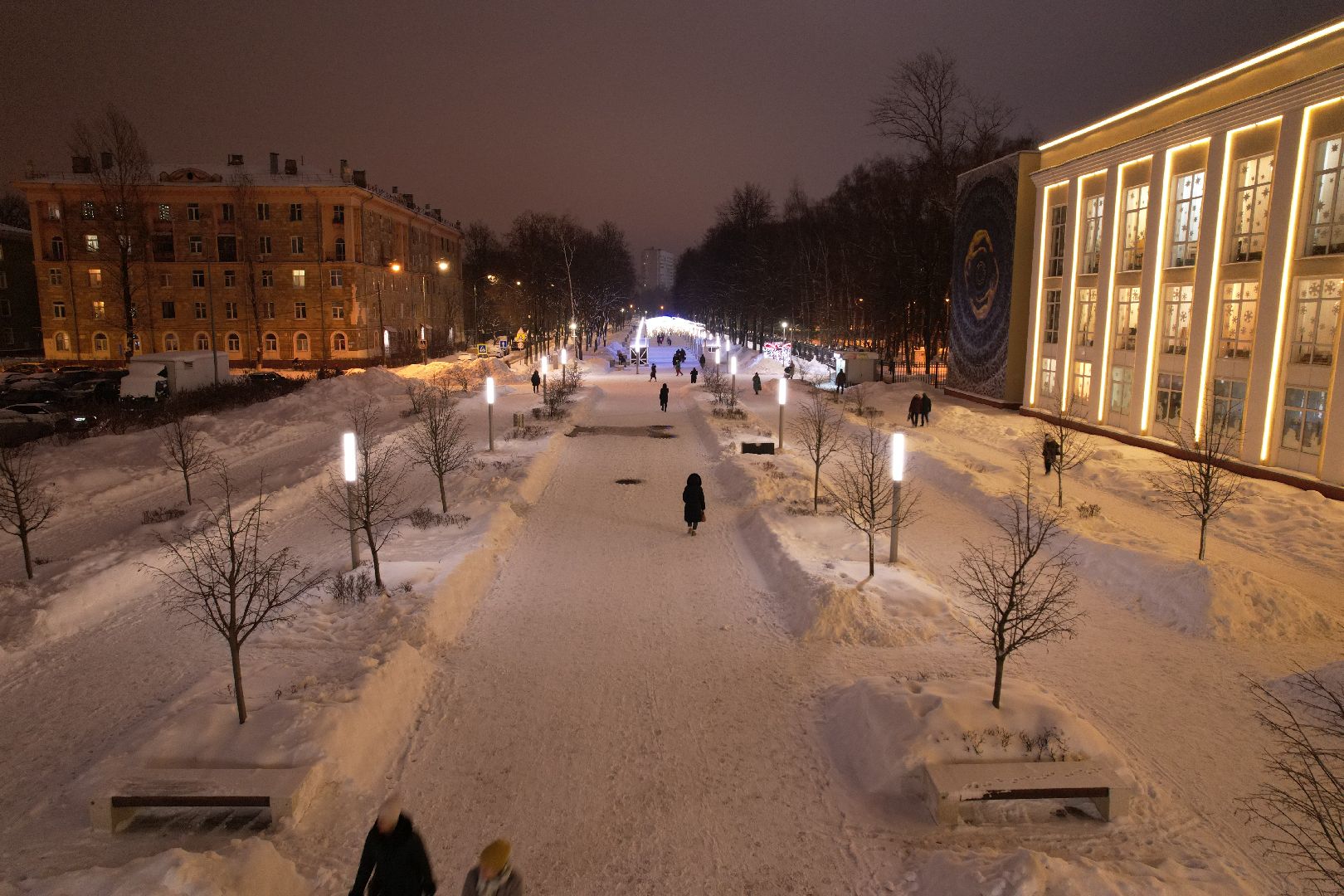 видео с коптера, королёв, благоустройство, сквер,