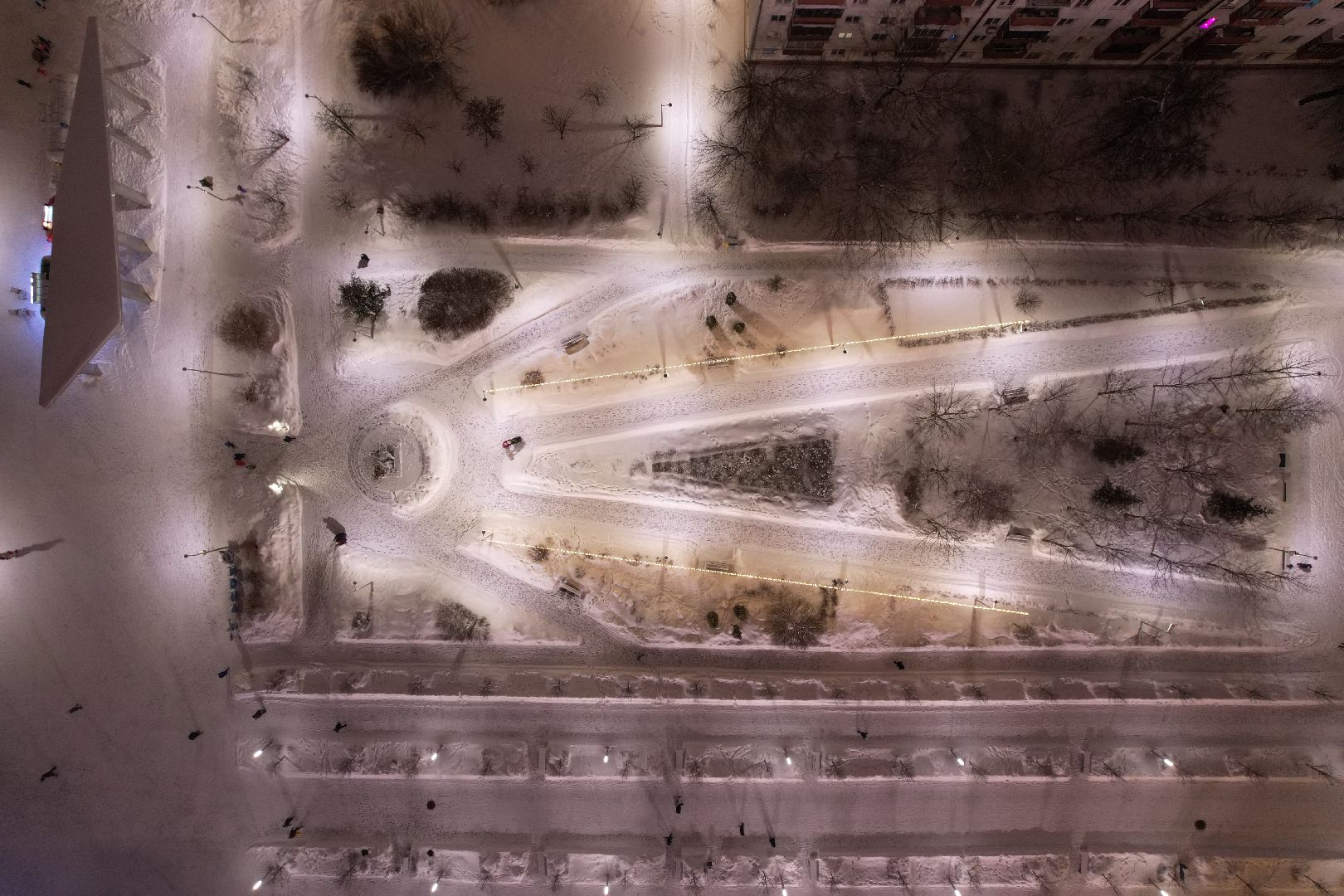 видео с коптера, королёв, благоустройство, сквер,