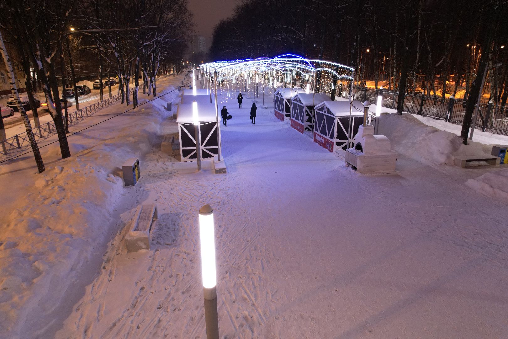 видео с коптера, королёв, благоустройство, сквер,