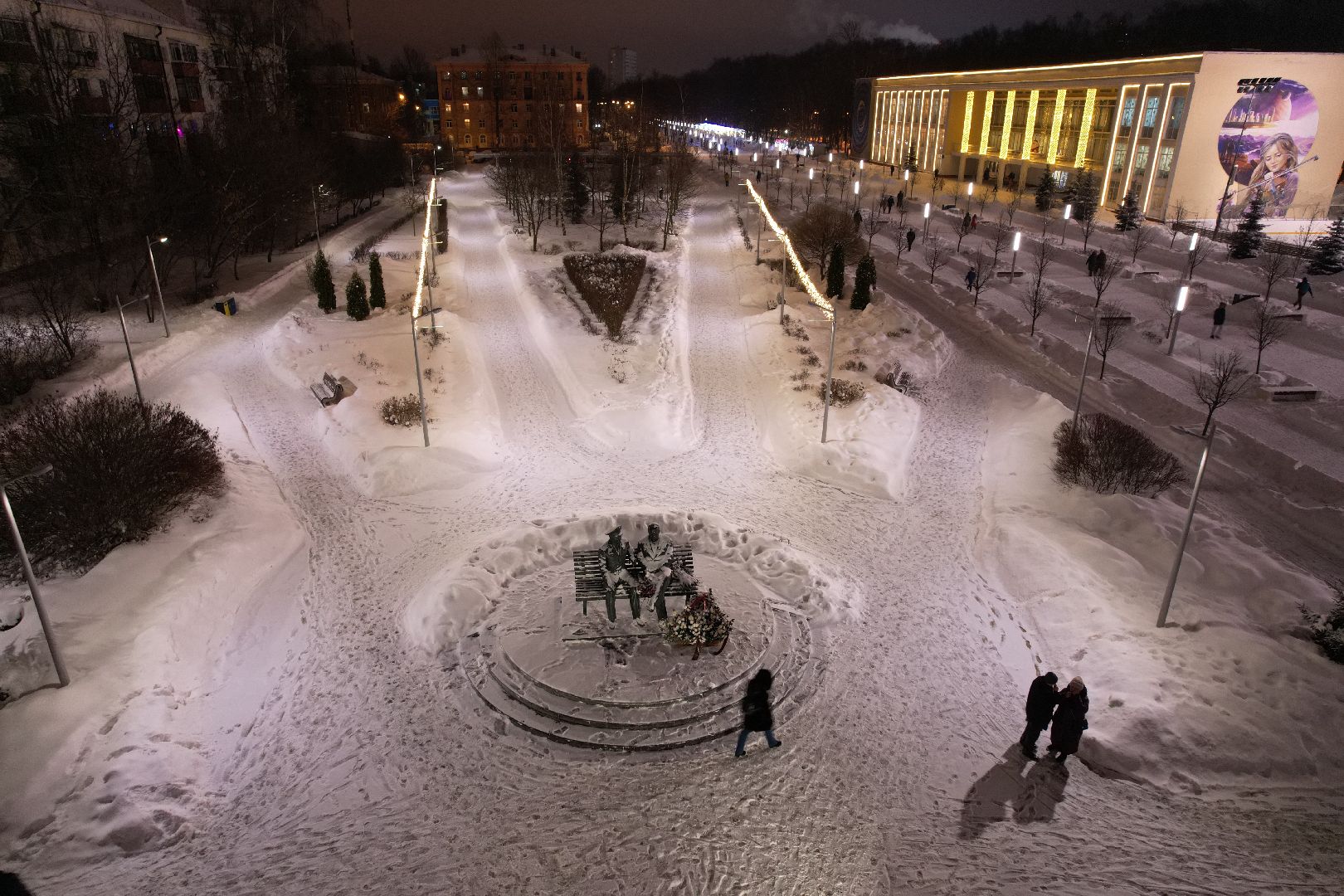 видео с коптера, королёв, благоустройство, сквер,