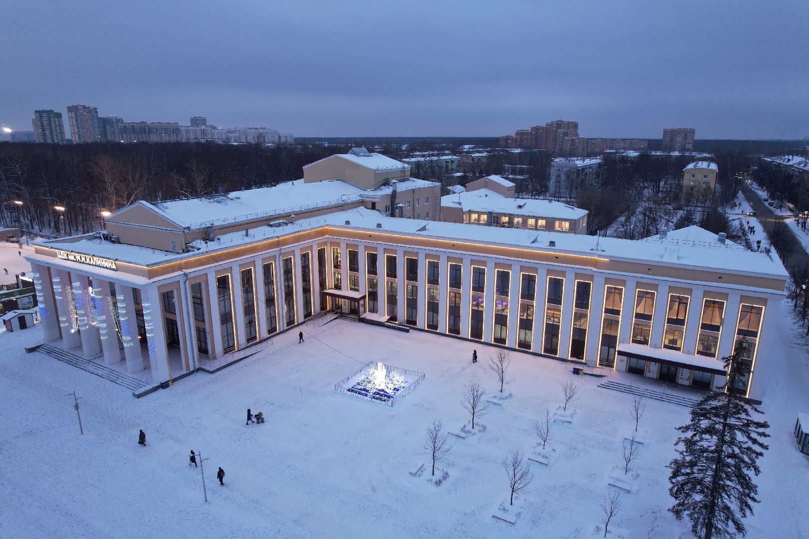 видео с коптера, королёв, каток, благоустройство,