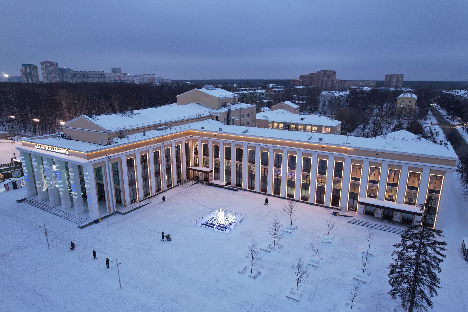видео с коптера, королёв, каток, благоустройство,