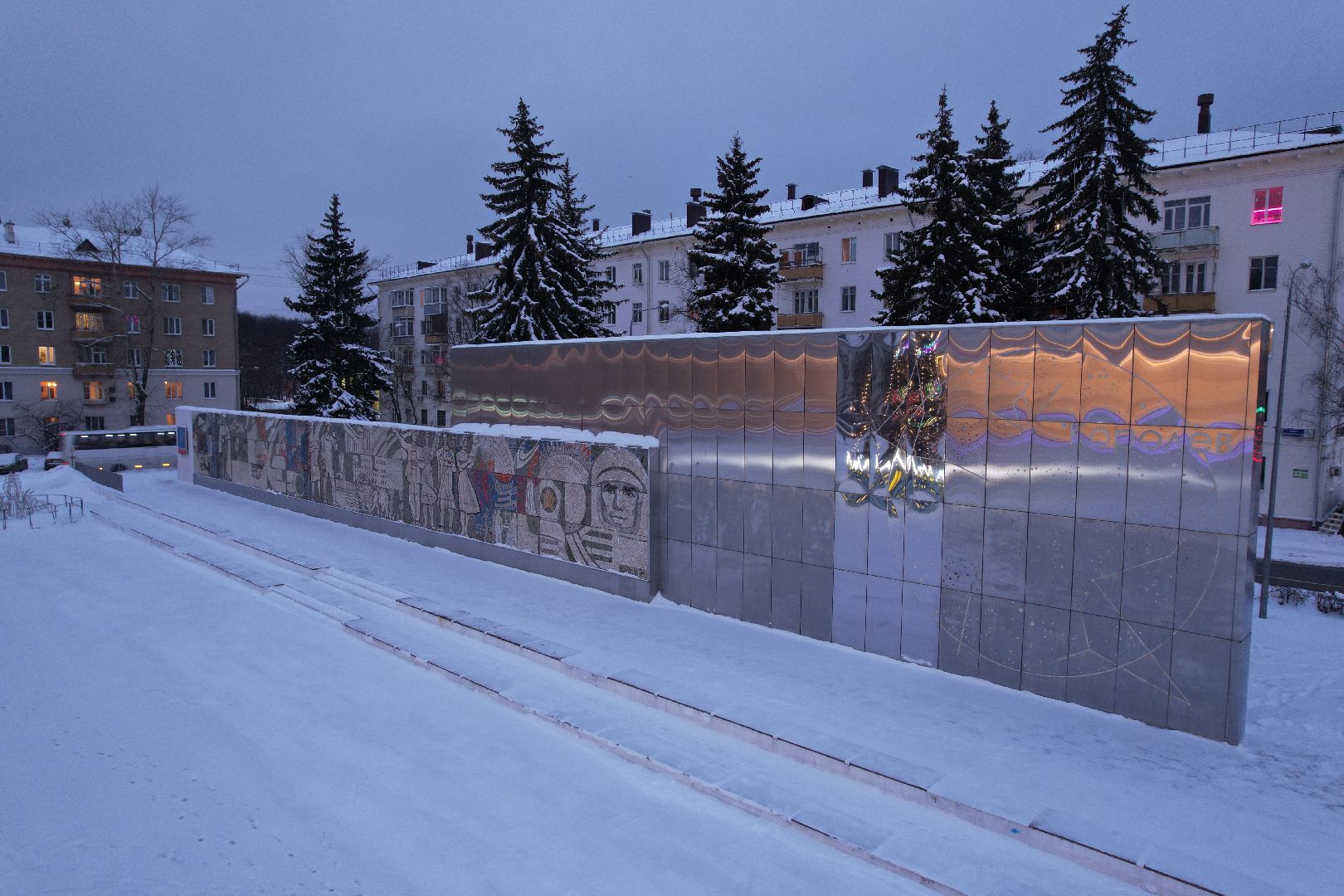 видео с коптера, королёв, каток, благоустройство,