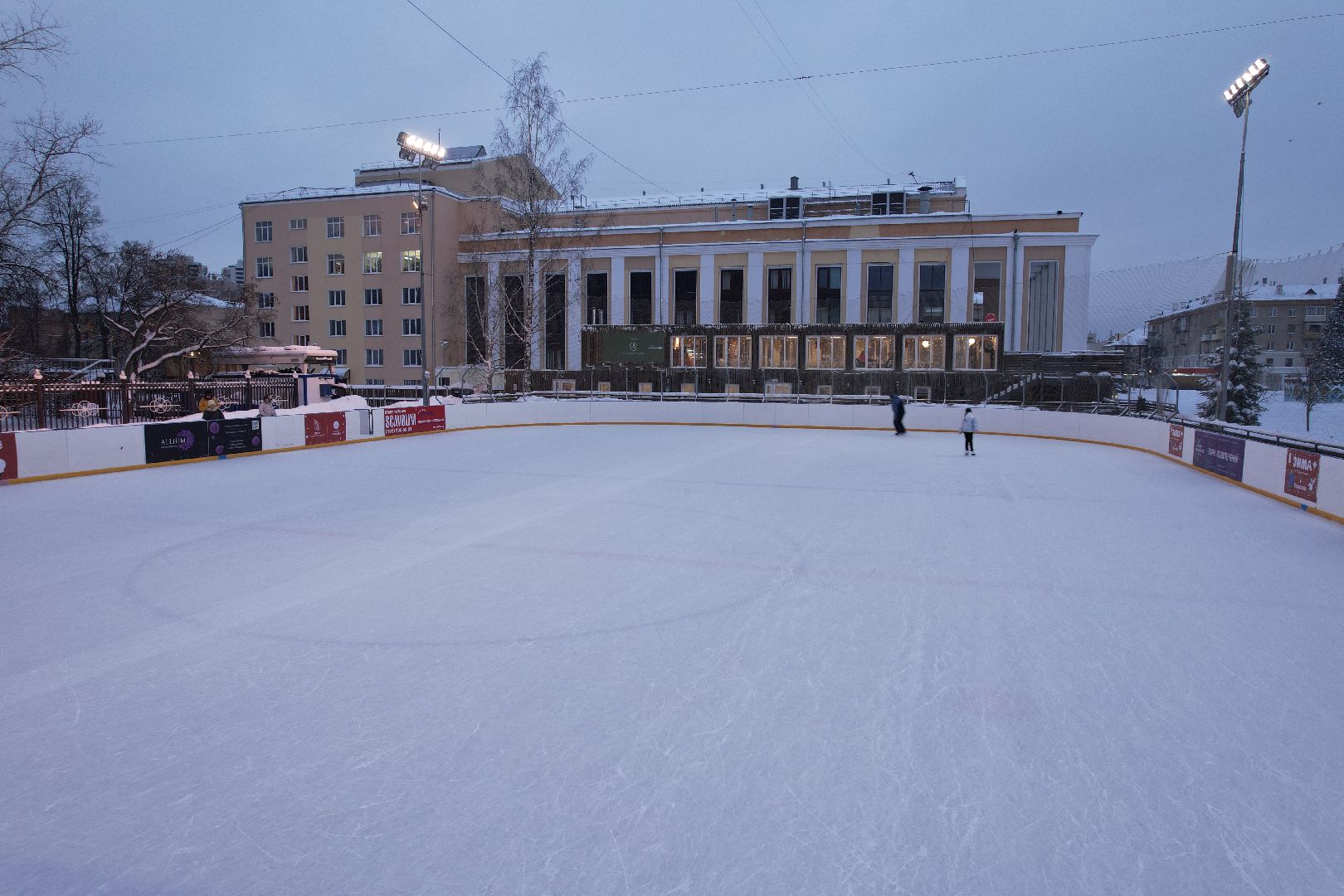 видео с коптера, королёв, каток, благоустройство,