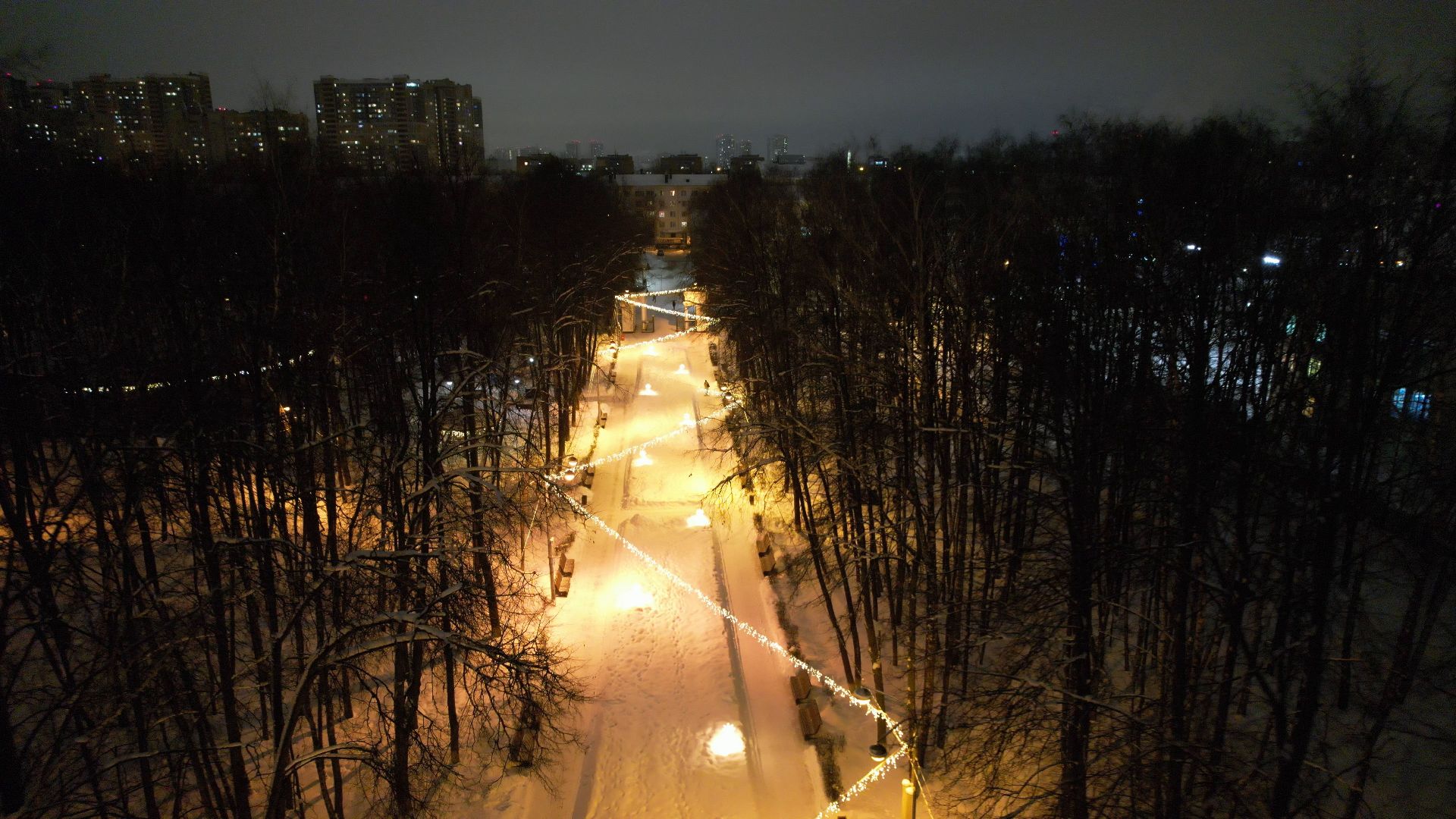 видео с коптера, королёв, парк, благоустройство,