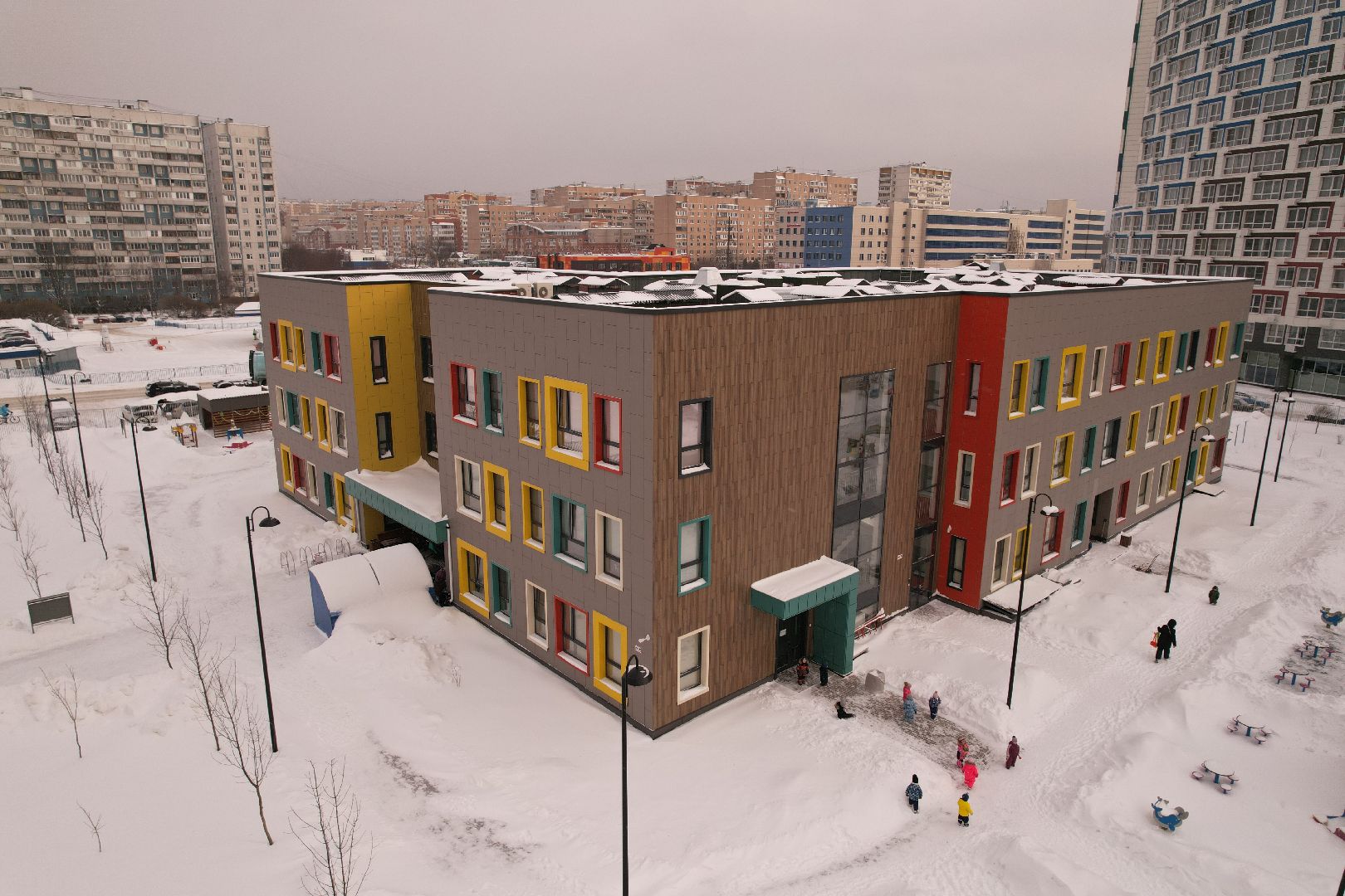 видео с коптера, королёв, детский сад,