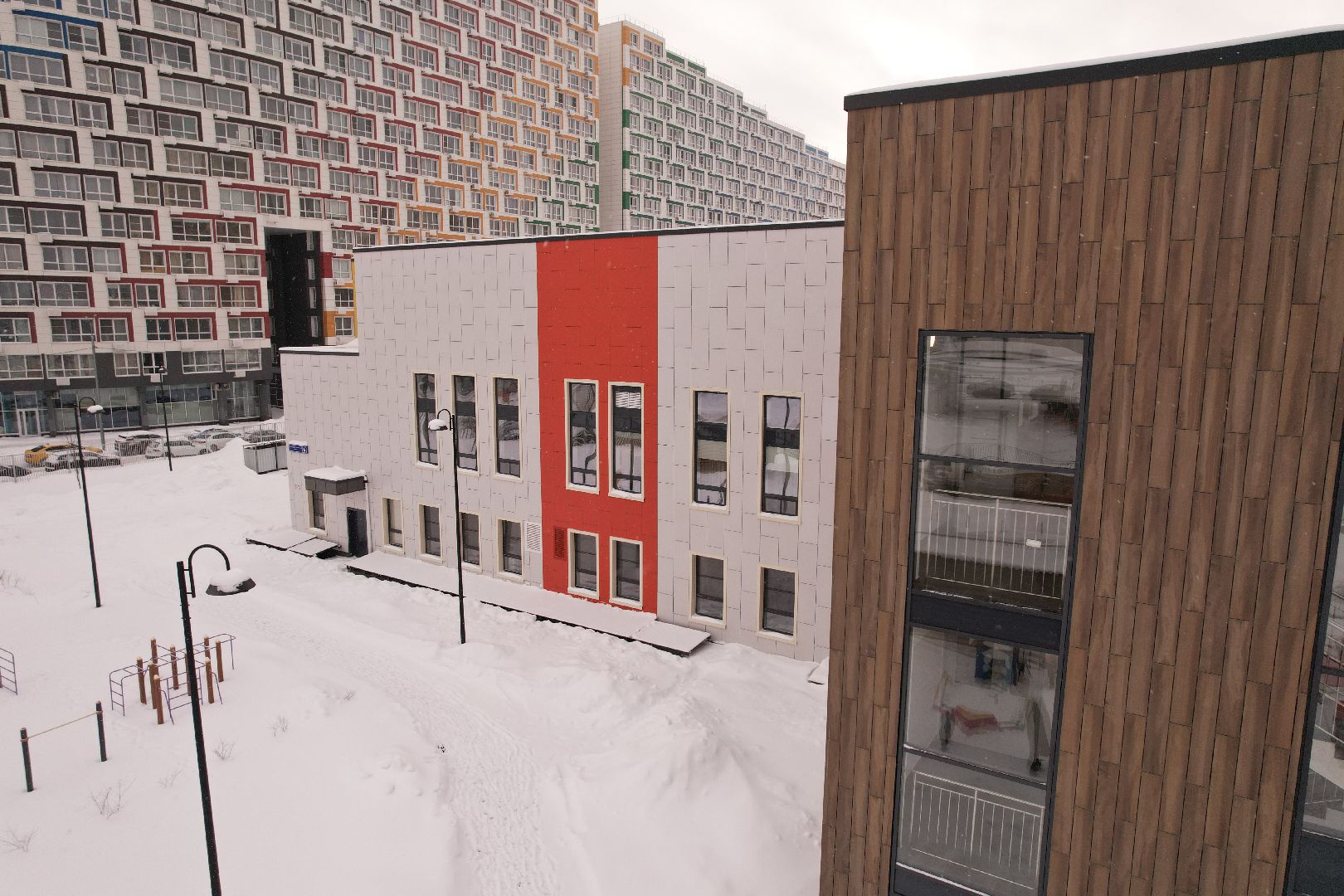 видео с коптера, королёв, детский сад,