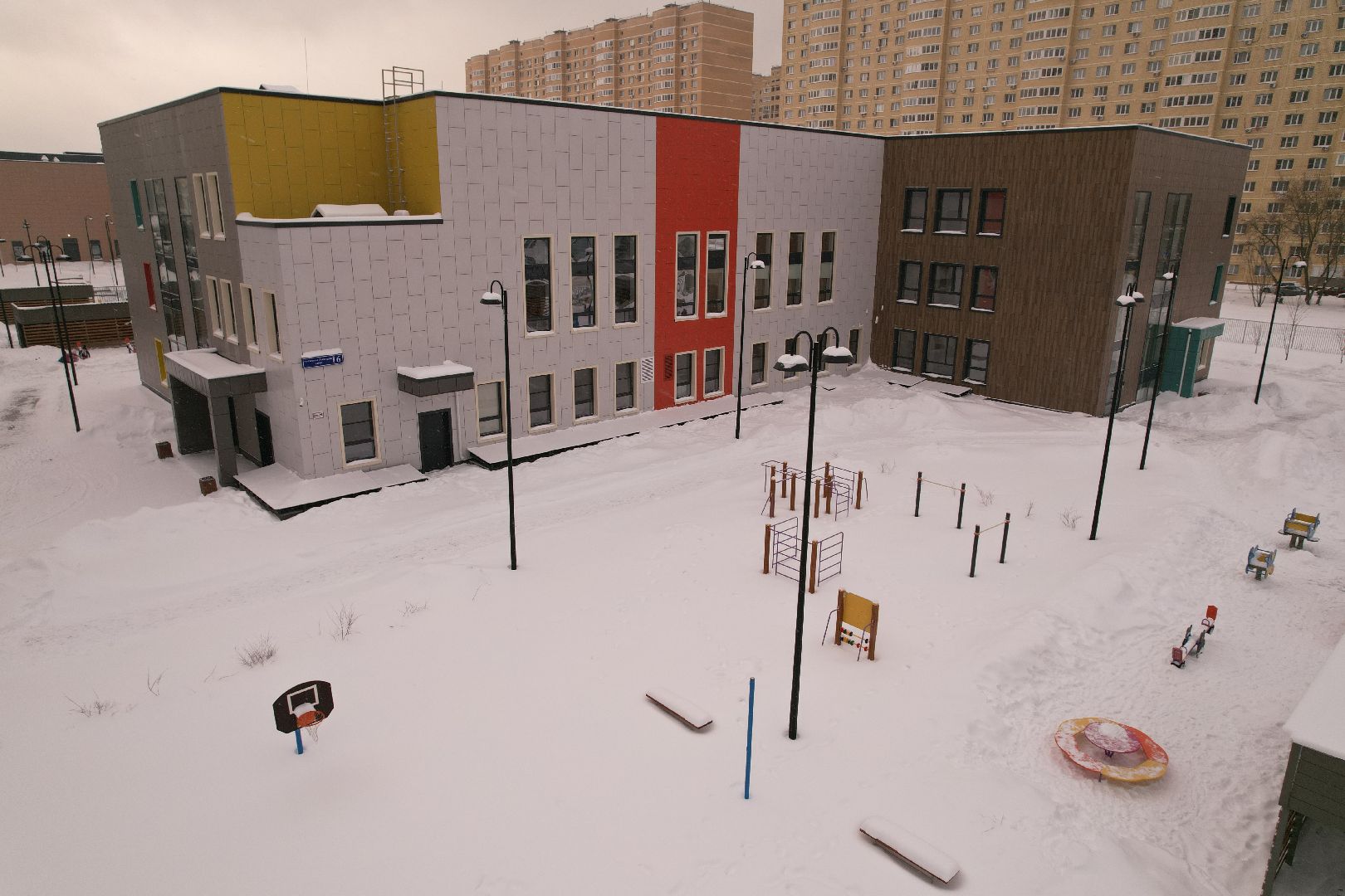 видео с коптера, королёв, детский сад,