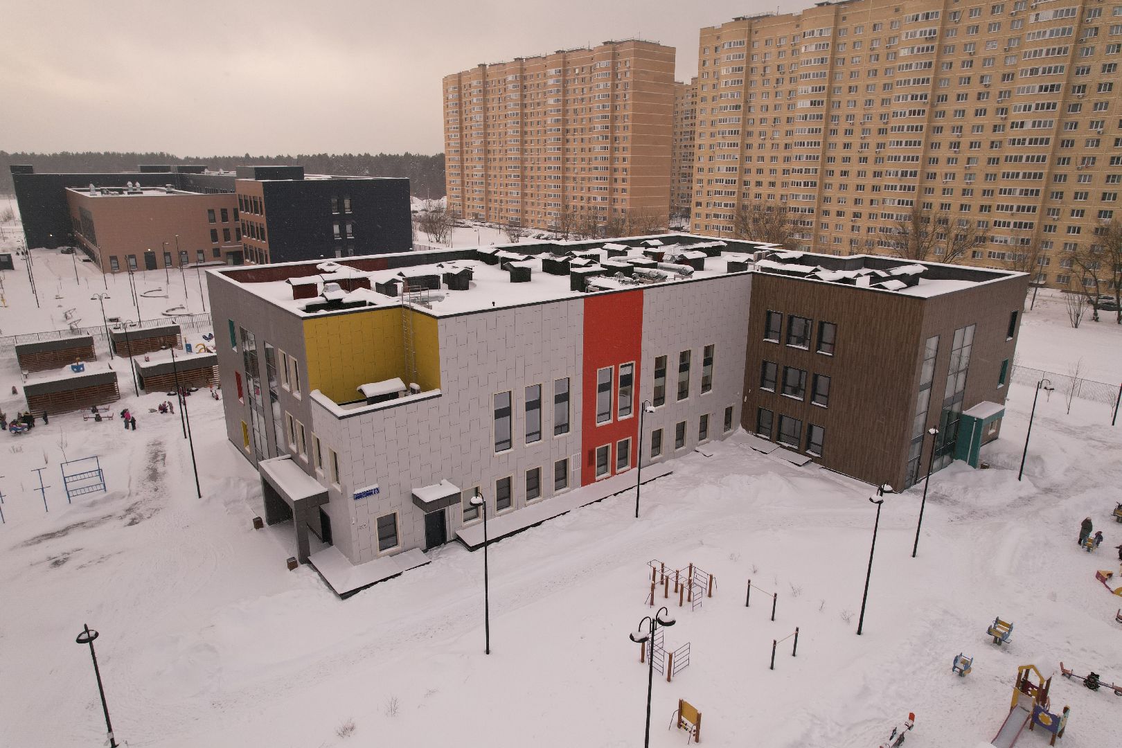 видео с коптера, королёв, детский сад,