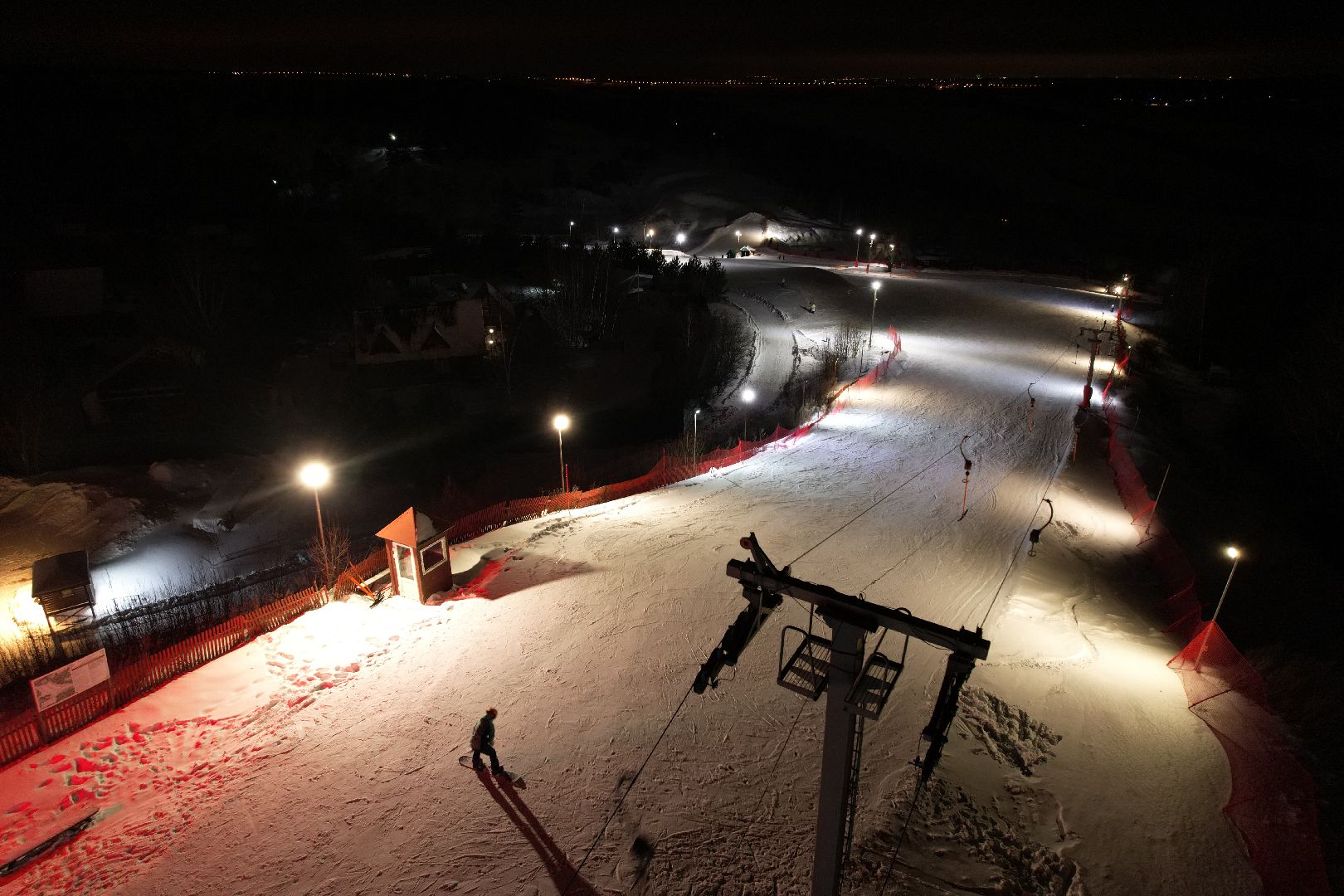 видео с коптера, курорт, лыжи,