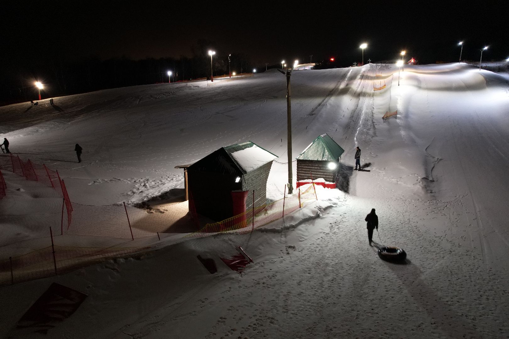 видео с коптера, курорт, лыжи,