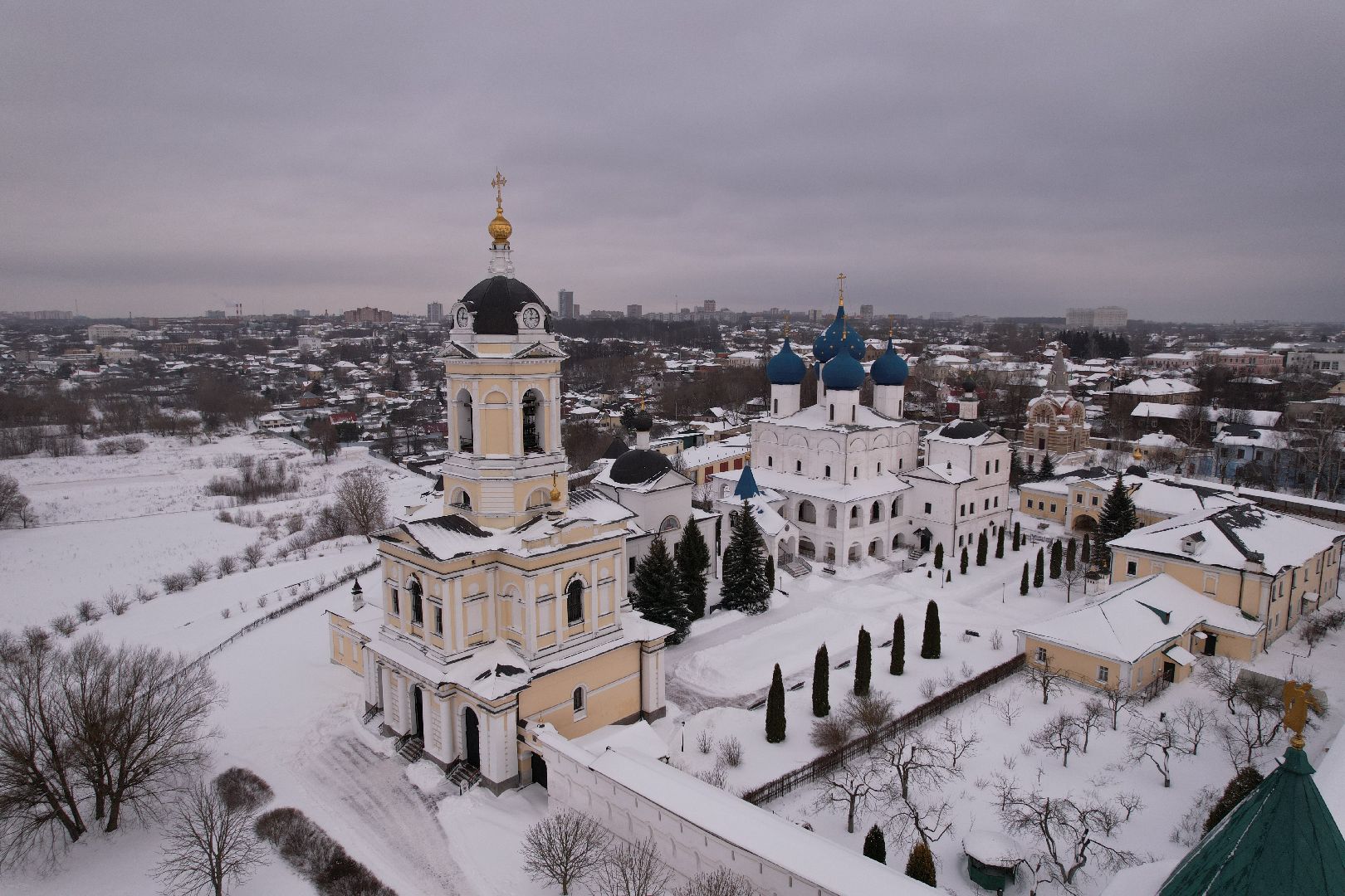 видео с коптера, монастырь, серпухов,