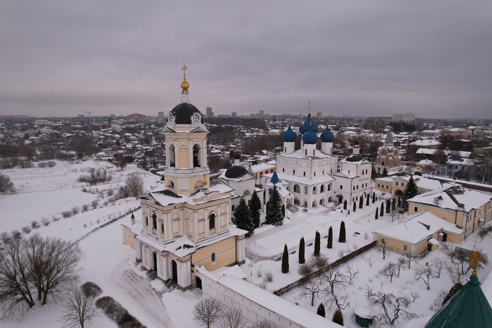 видео с коптера, монастырь, серпухов,