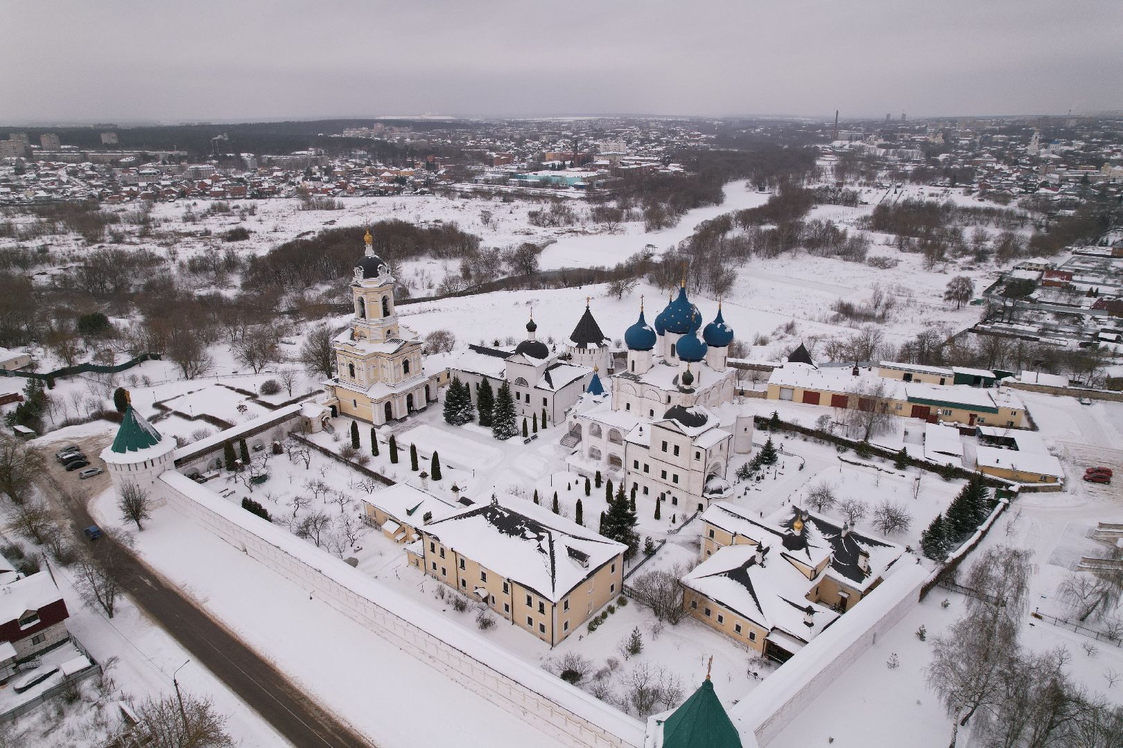 видео с коптера, монастырь, серпухов,