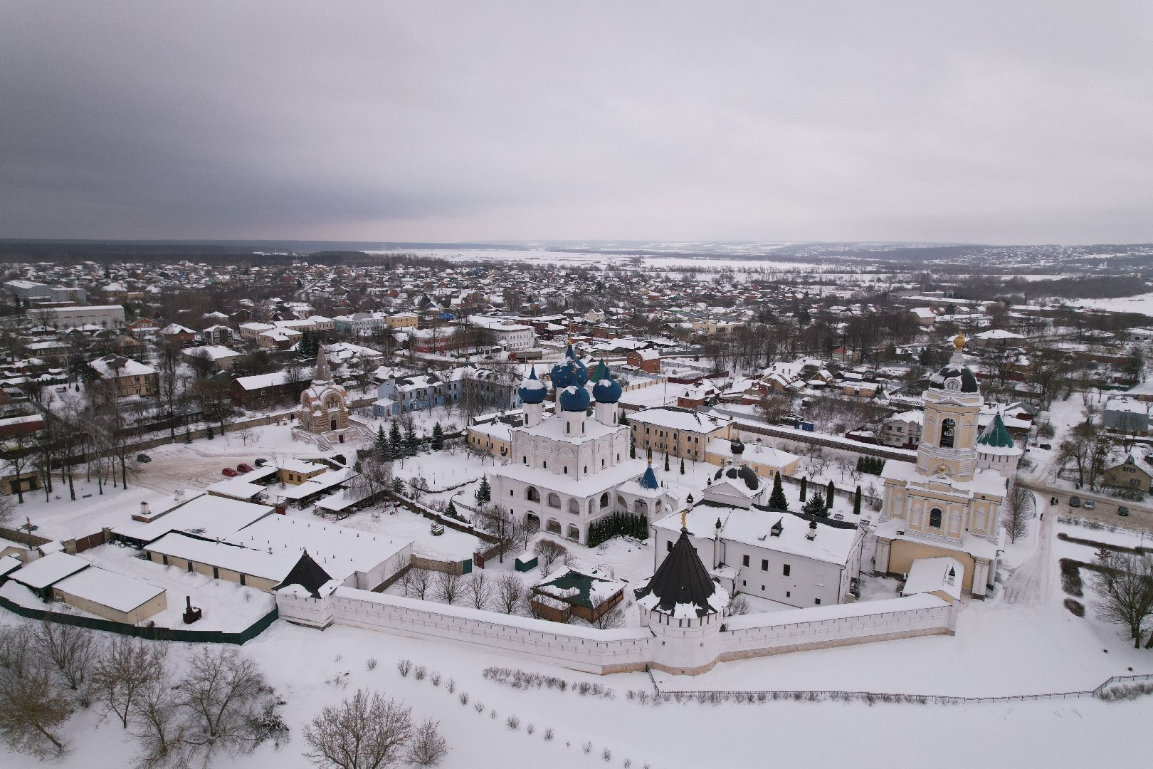 видео с коптера, монастырь, серпухов,