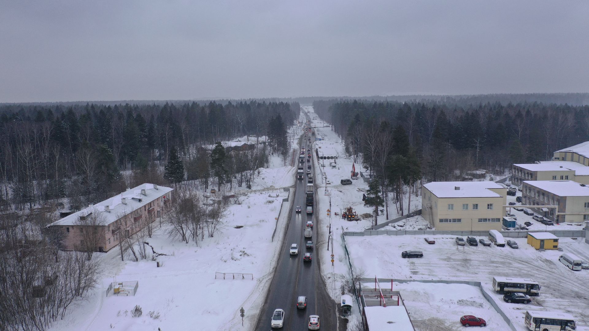 видео с коптера, мытищи, Пироговского шоссе,