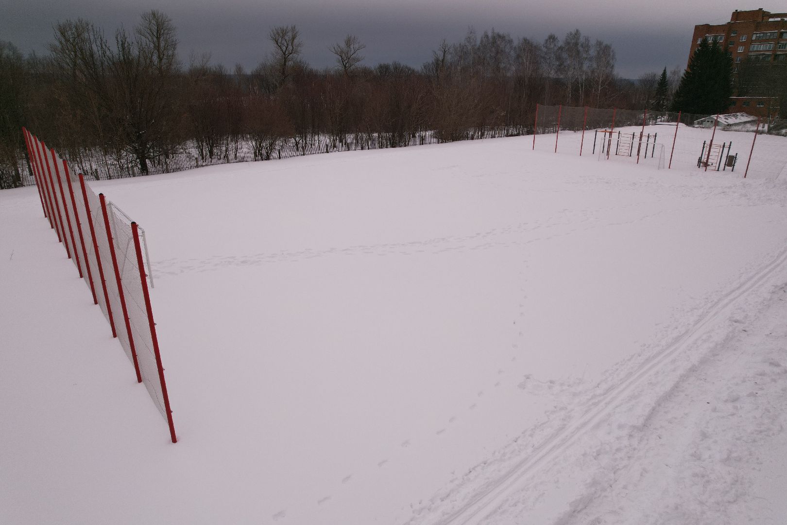 пущино, гимназия, видео с коптера,