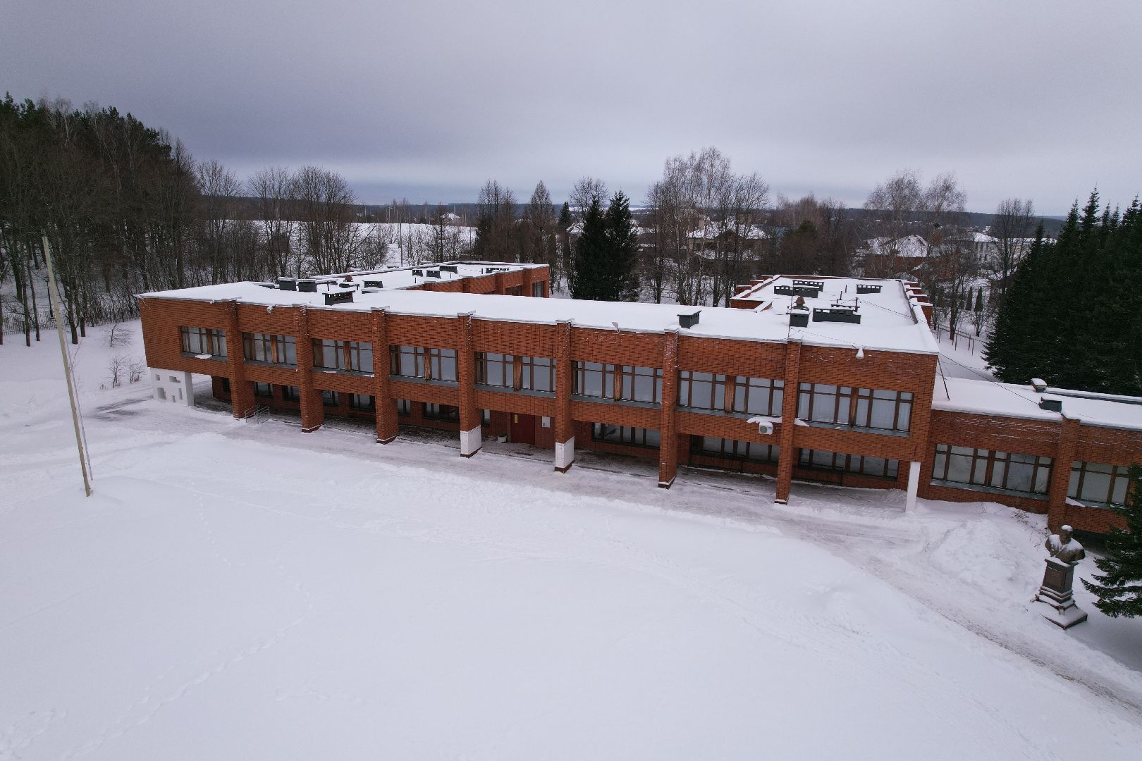 пущино, гимназия, видео с коптера,