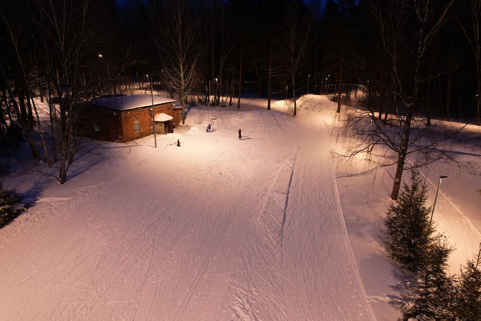 видео с коптера, пущино, лыжня,