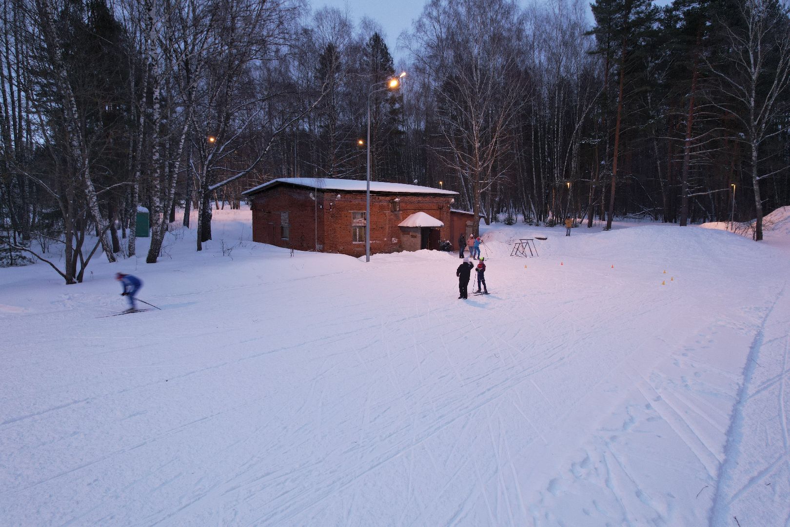 видео с коптера, пущино, лыжня,