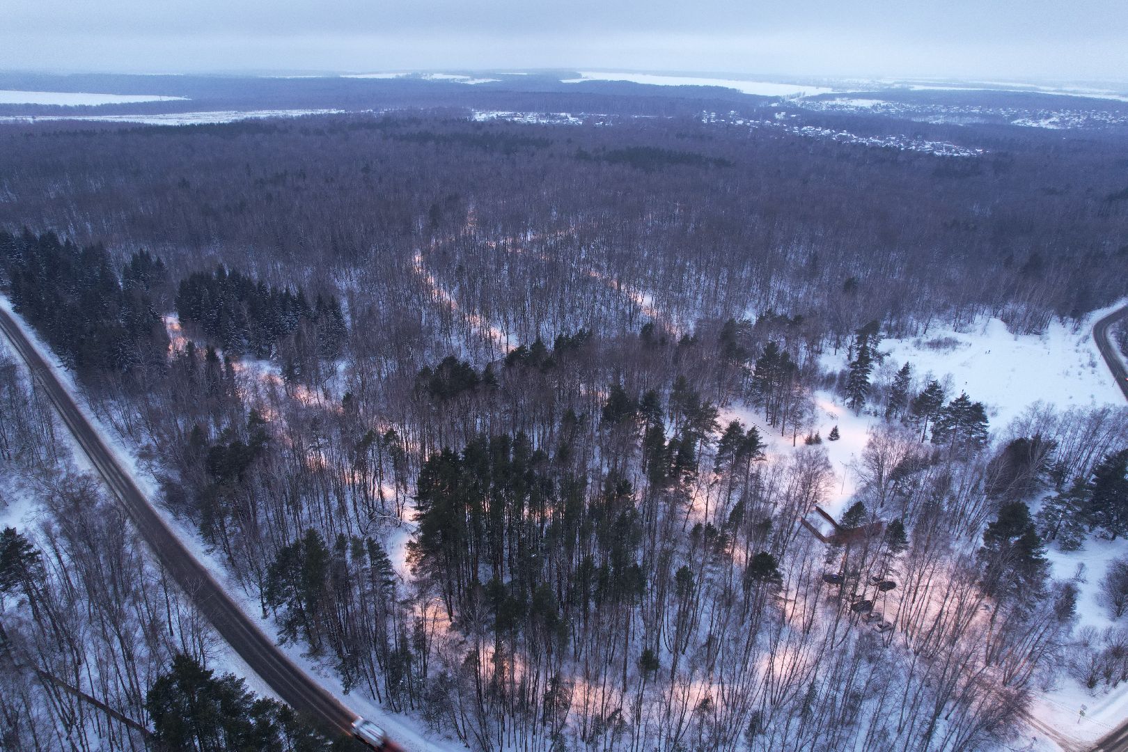 видео с коптера, пущино, лыжня,