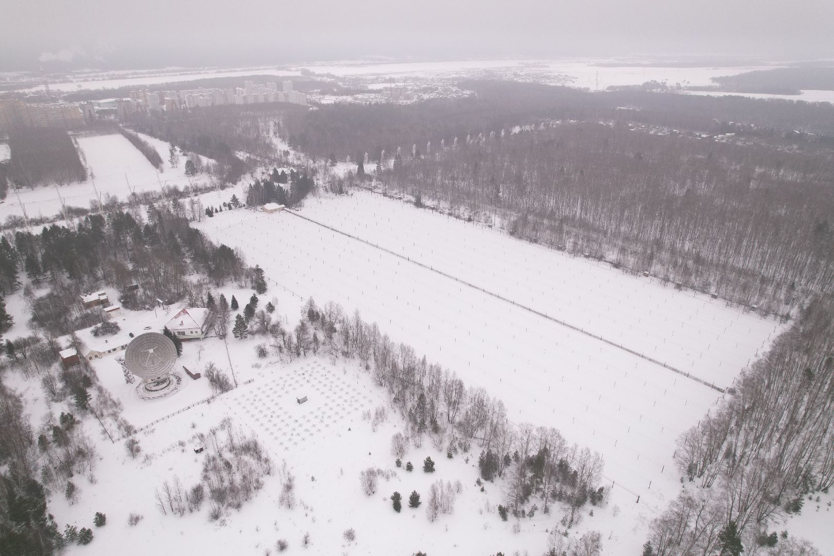 видео с коптера, пущино, абсерватория,