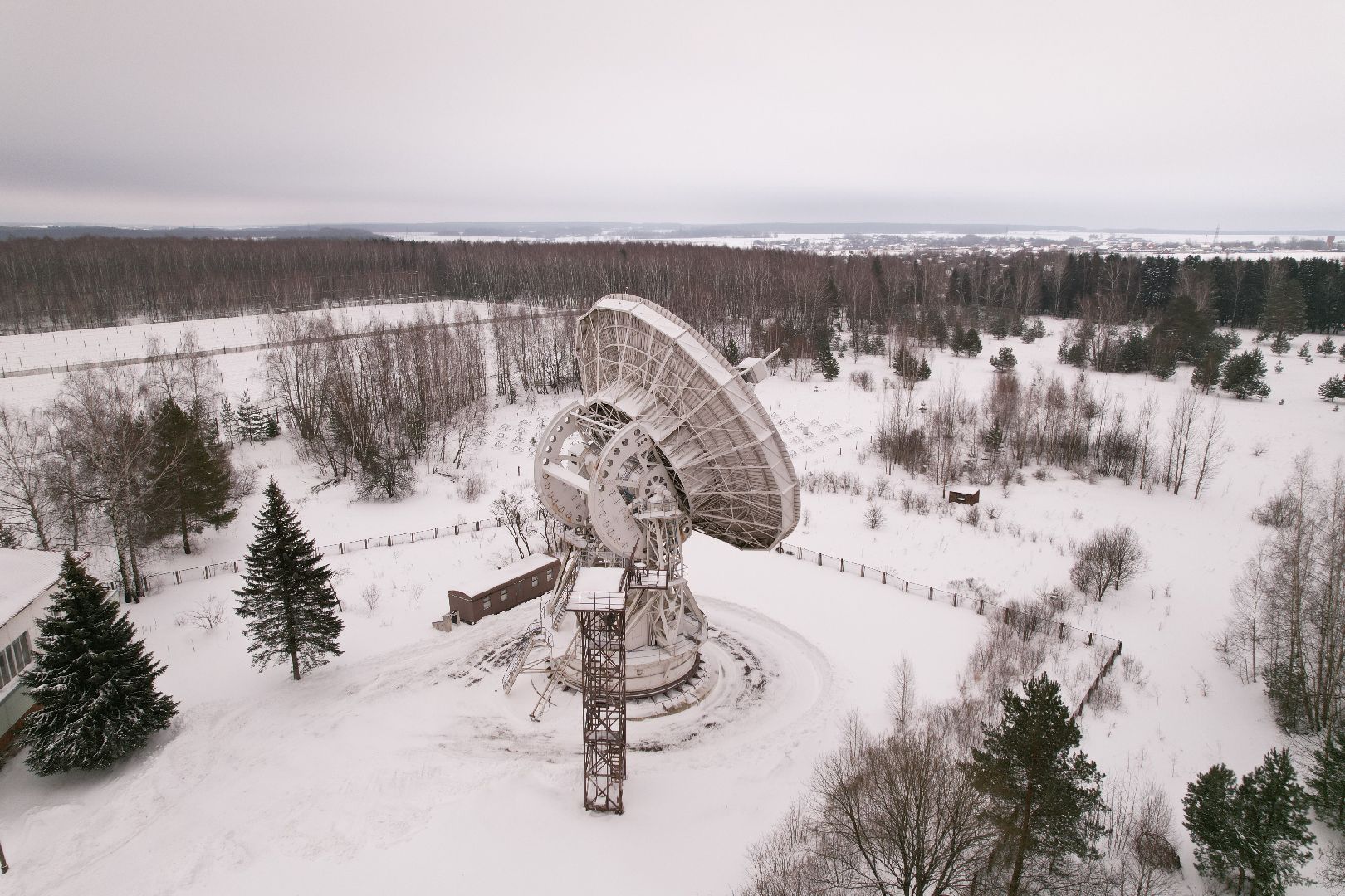 видео с коптера, пущино, абсерватория,