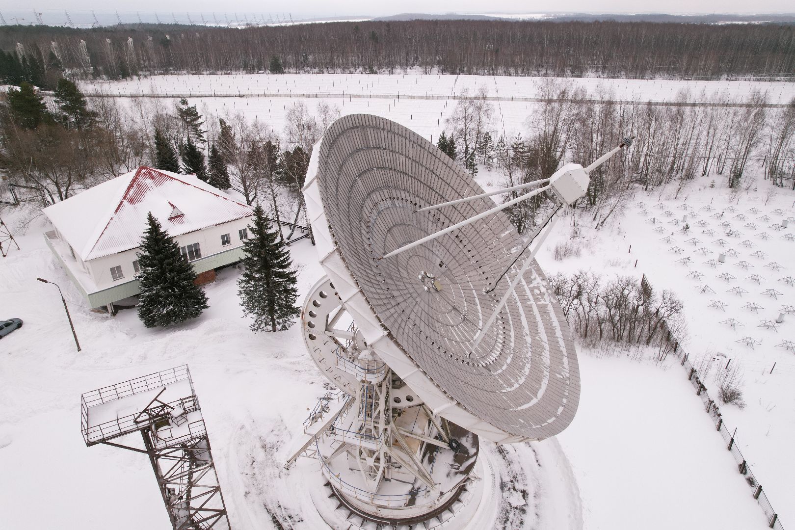 видео с коптера, пущино, абсерватория,