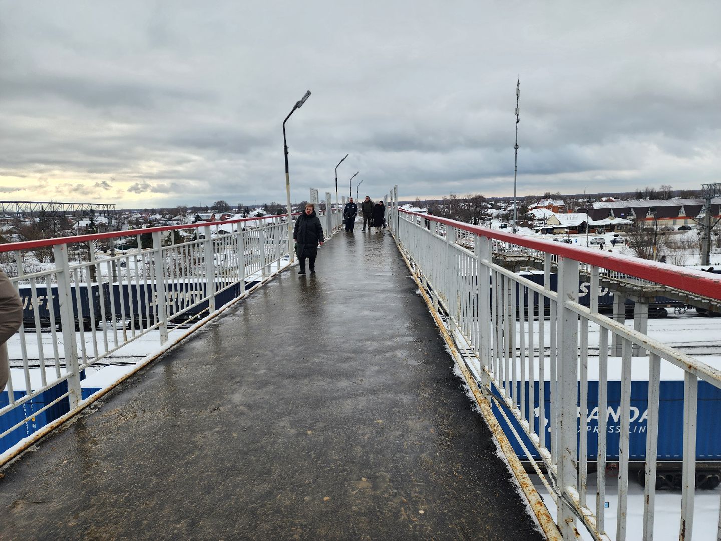 шатура, жд, мост, пешеходный мост, очистка снега,