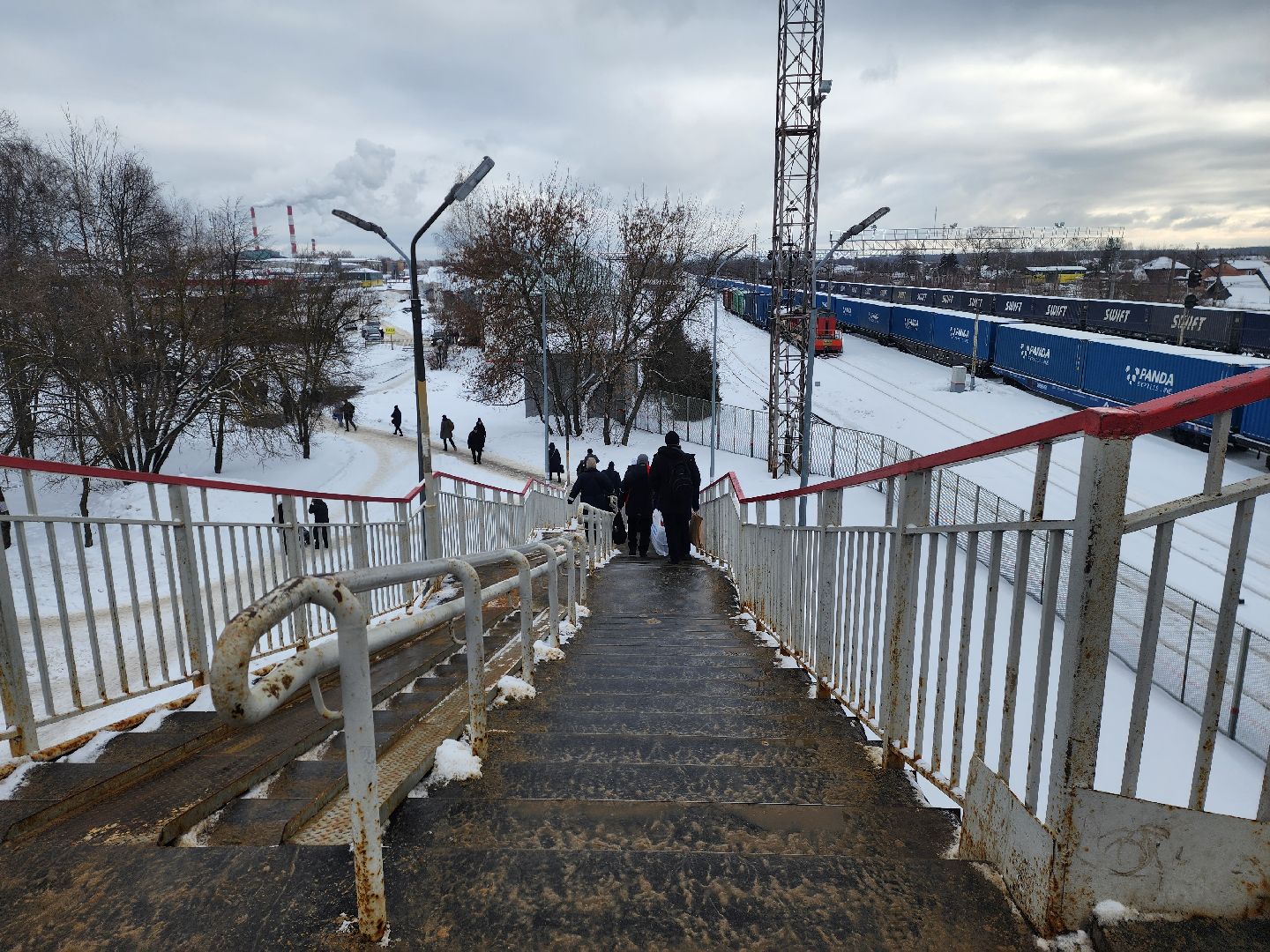 шатура, жд, мост, пешеходный мост, очистка снега,