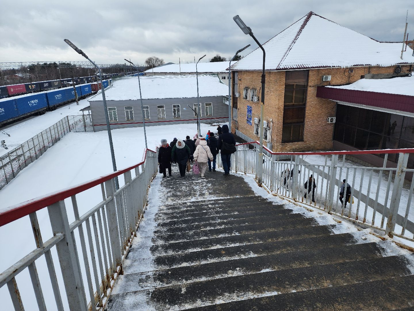 шатура, жд, мост, пешеходный мост, очистка снега,