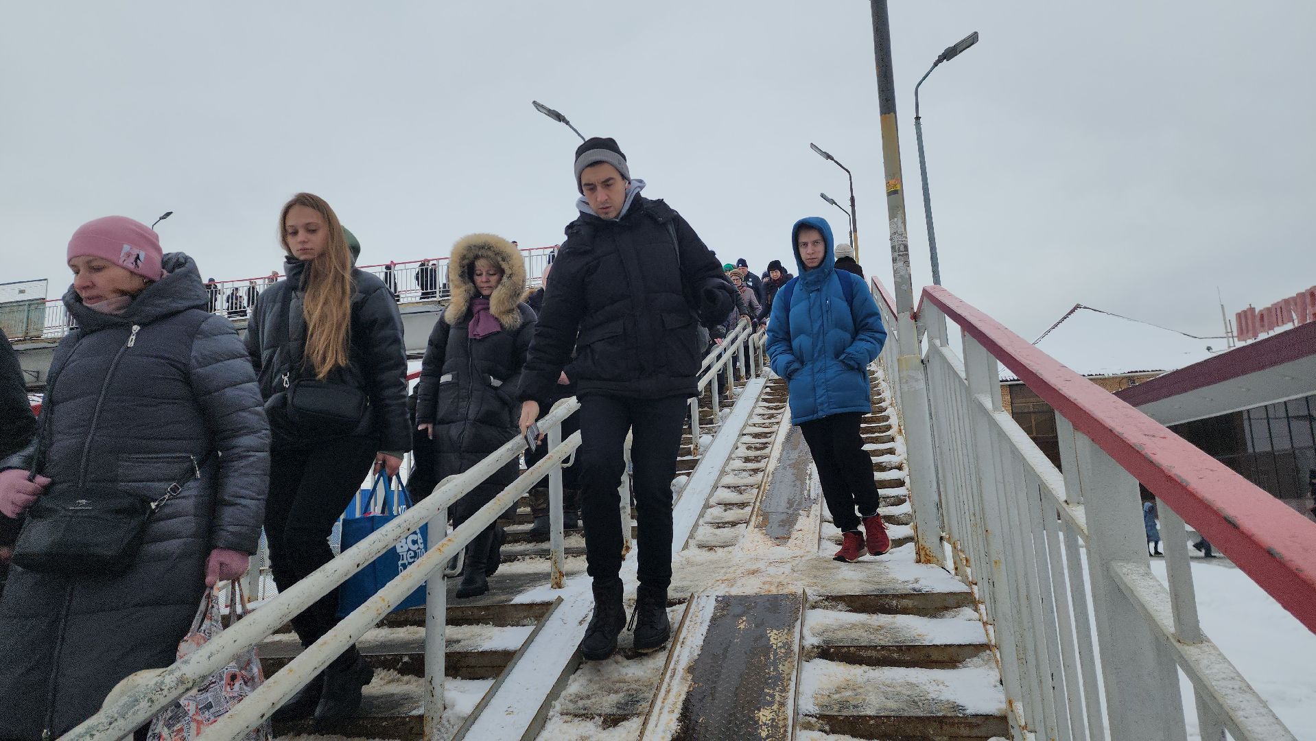 шатура, жд, мост, пешеходный мост, очистка снега,