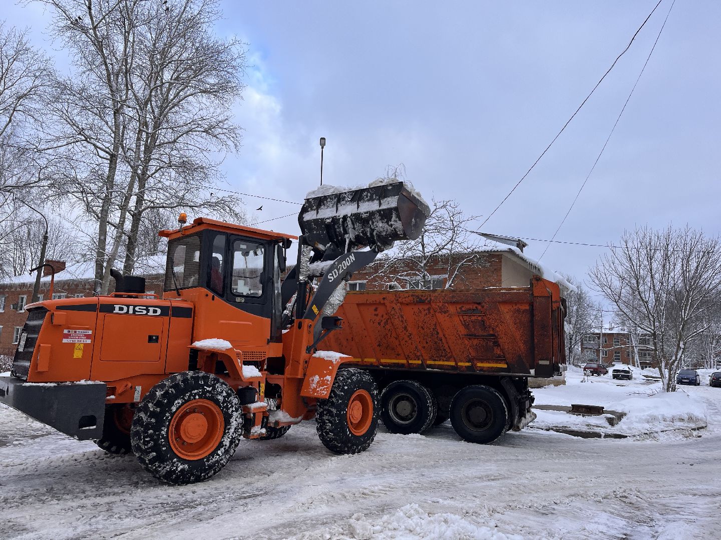 шаховская, снег, уборка дворов,