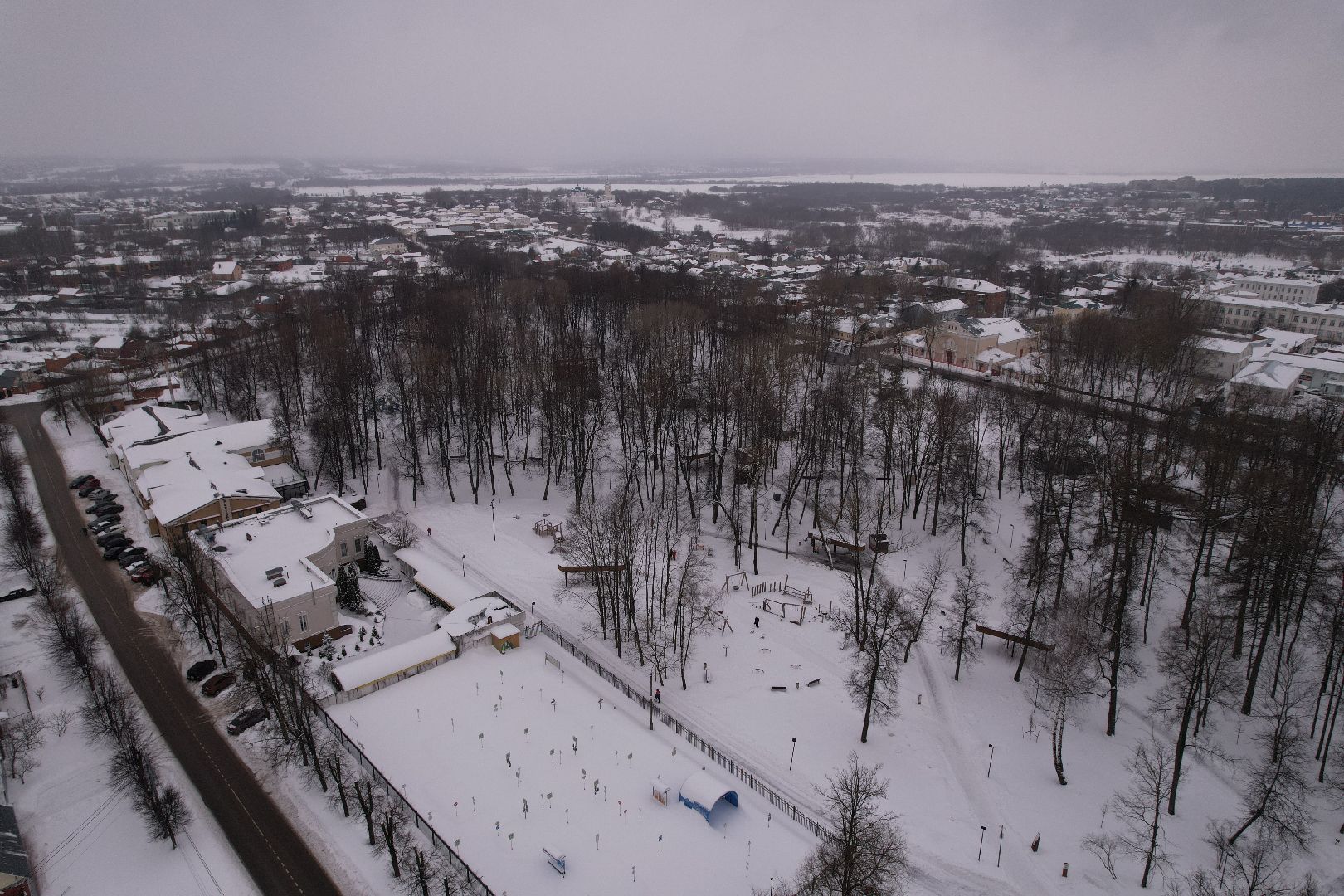 видео с коптера, парк, серпухов,