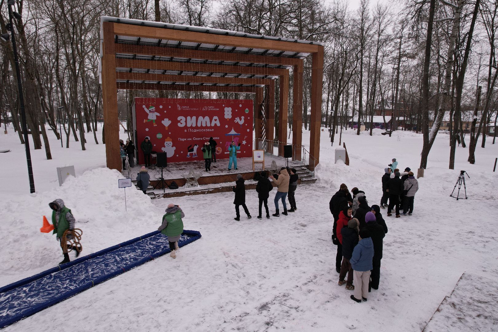 видео с коптера, парк, серпухов,