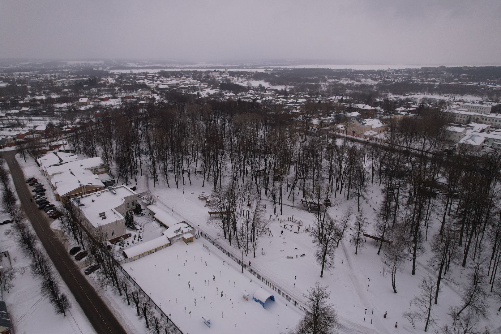 видео с коптера, парк, серпухов,