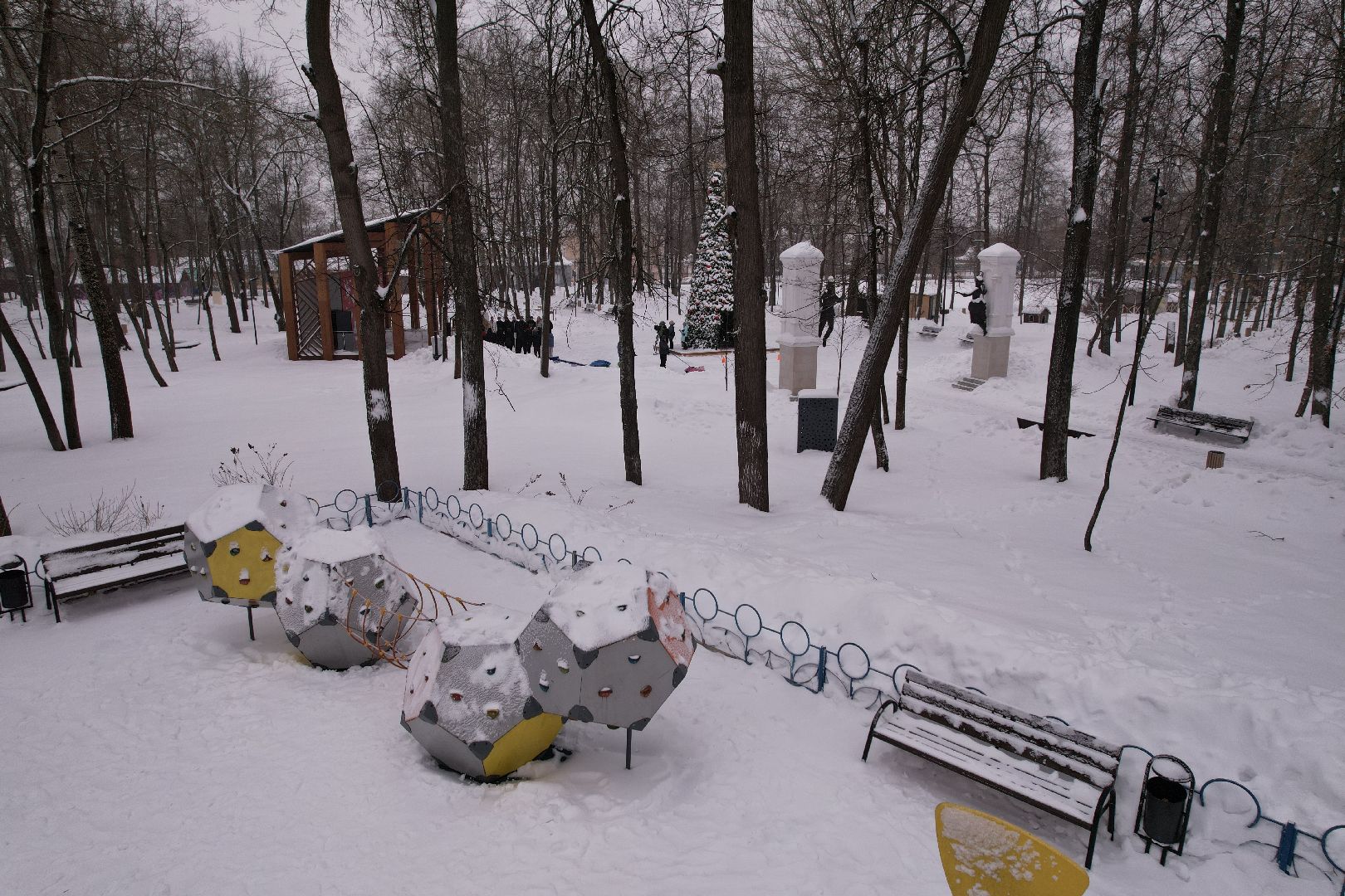 видео с коптера, парк, серпухов,